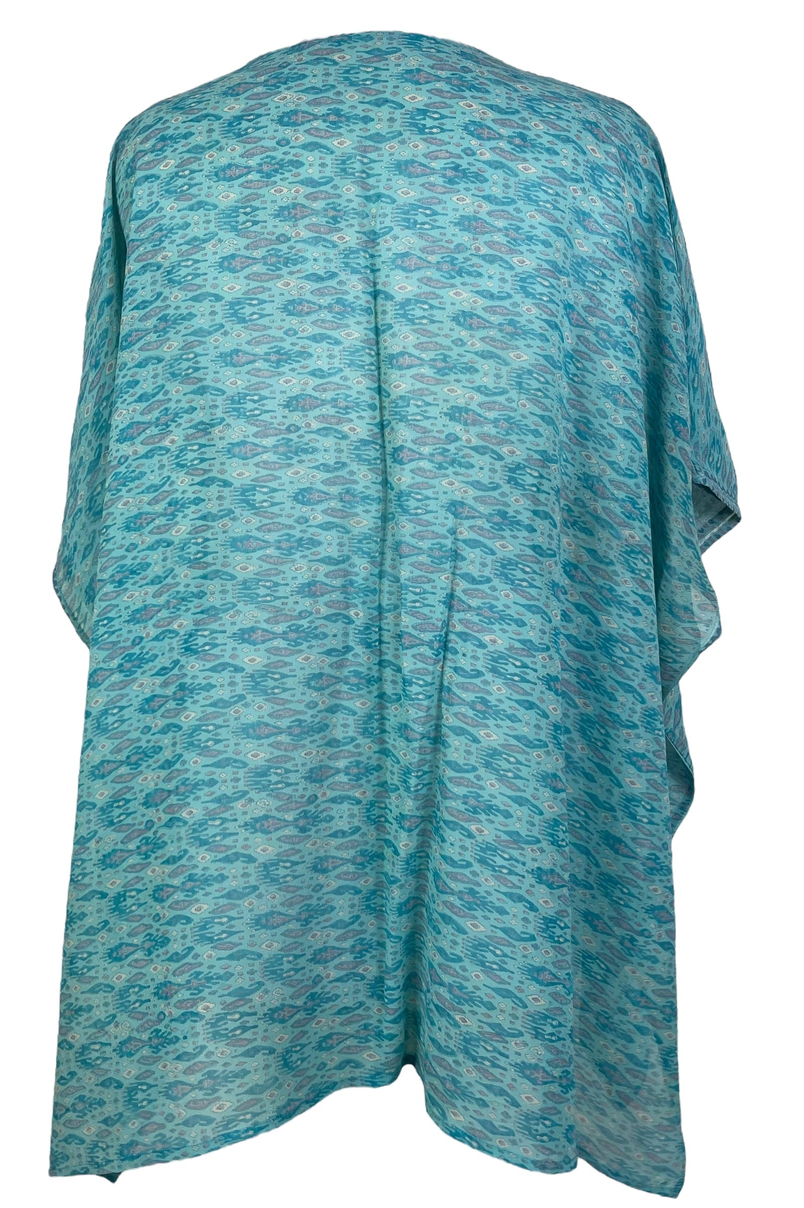 PRG7710 Sheer Wabi Sabi Pure Silk Short Kaftan Tunic With Slits