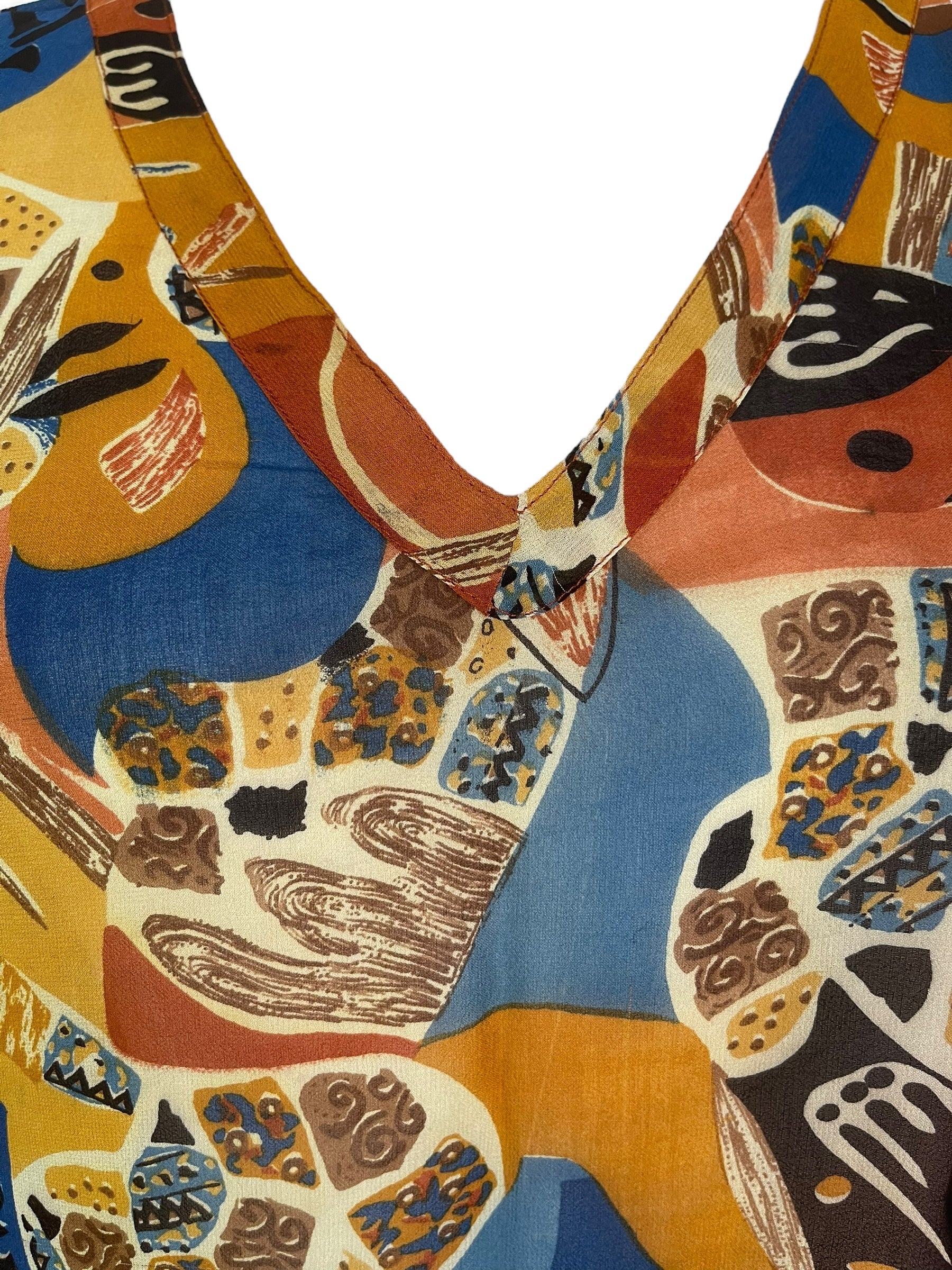 PRG7875 Sheer Wabi Sabi Pure Silk Long Tunic with Side Ties