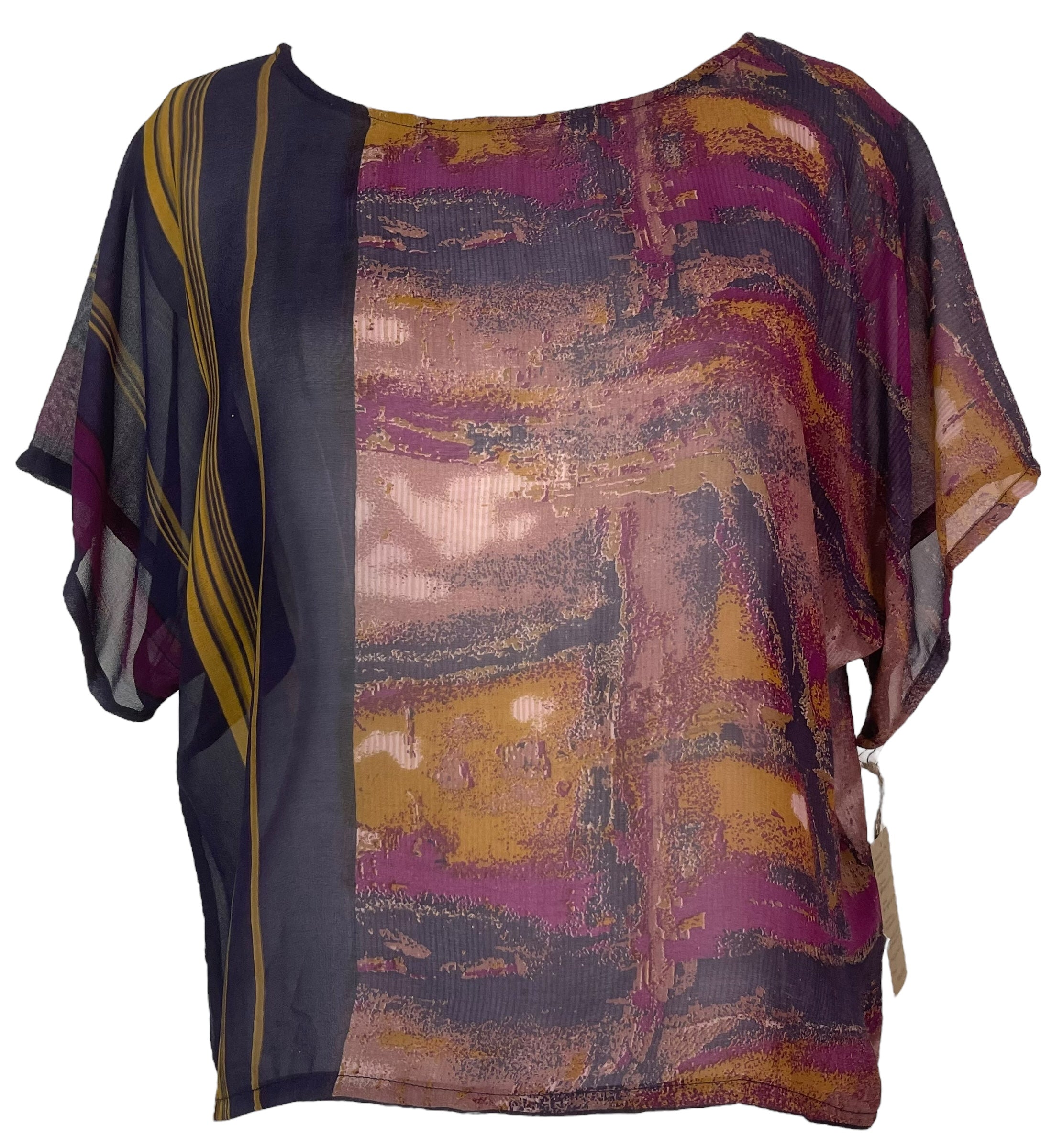 PRG7630 Sheer Wabi Sabi Pure Silk Boxy Top
