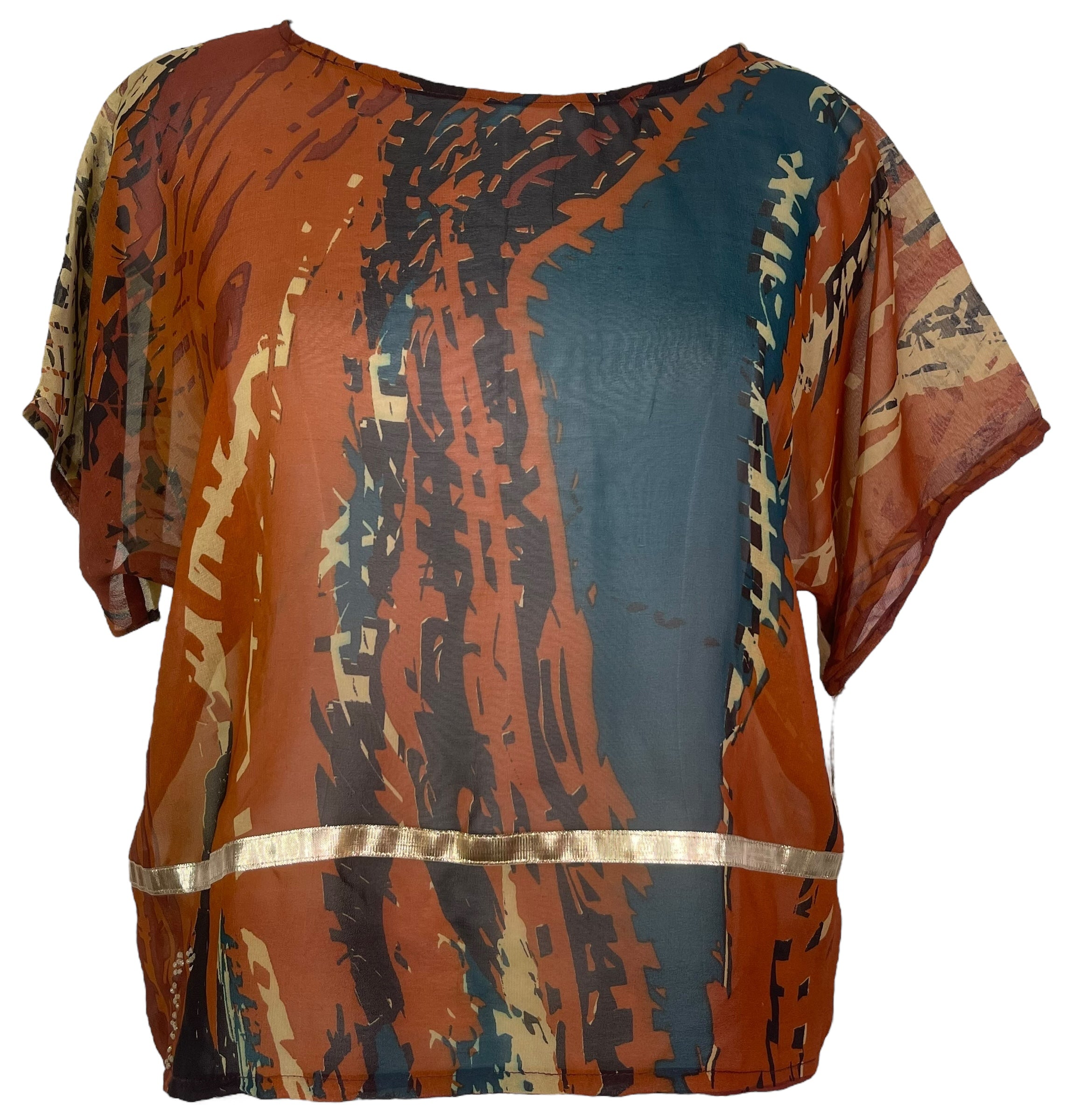 PRG7955 Sheer Avatar Pure Silk Boxy Top