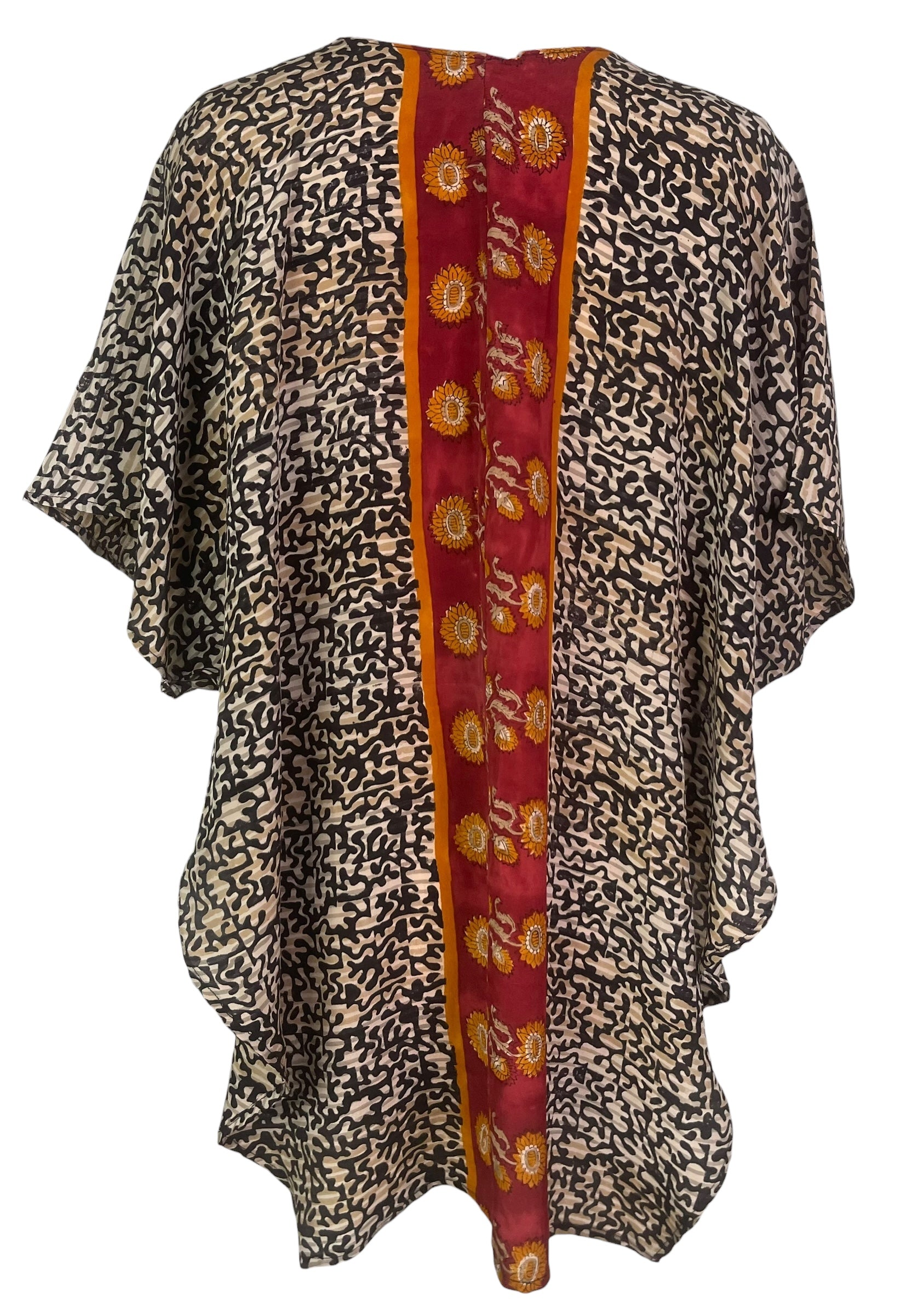 PREVIEW PRC8609 Avatar Pure Silk Waterfall Top by FEBRUARY2026 – Handmade ethical Waterfall Top from sariKNOTsari using upcycled silk. Designed in Canada for travel and slow fashion, loved from Toronto to LA to Sydney.