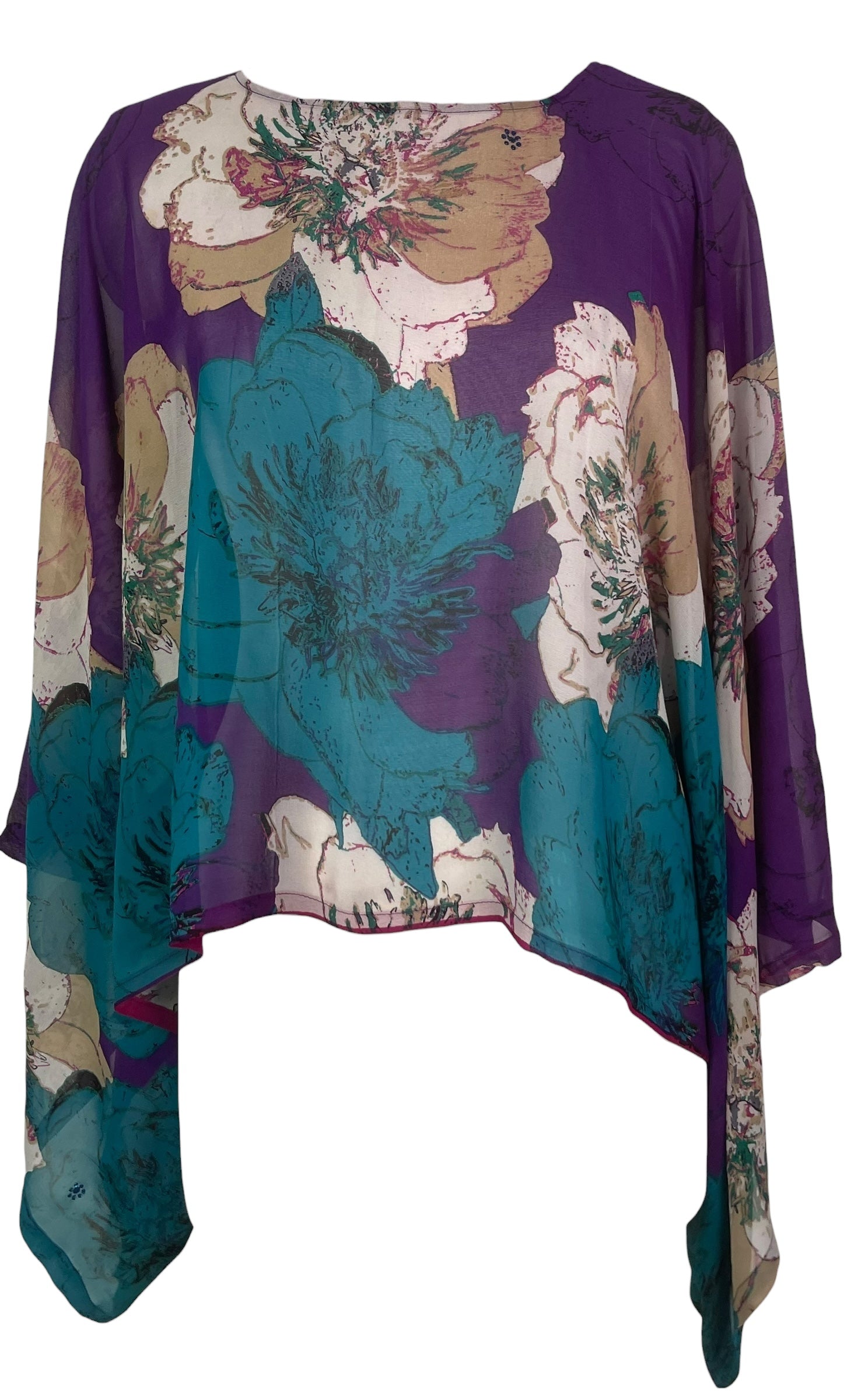 PREVIEW PRG8624 Sheer Wabi Sabi Pure Silk Kimono-Sleeved Top