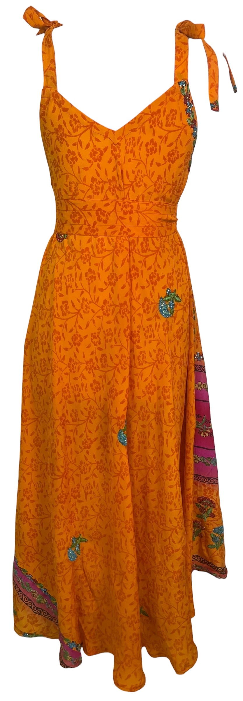 PRC8822 Wabi Sabi Pure Silk Maxi Dress with Belt