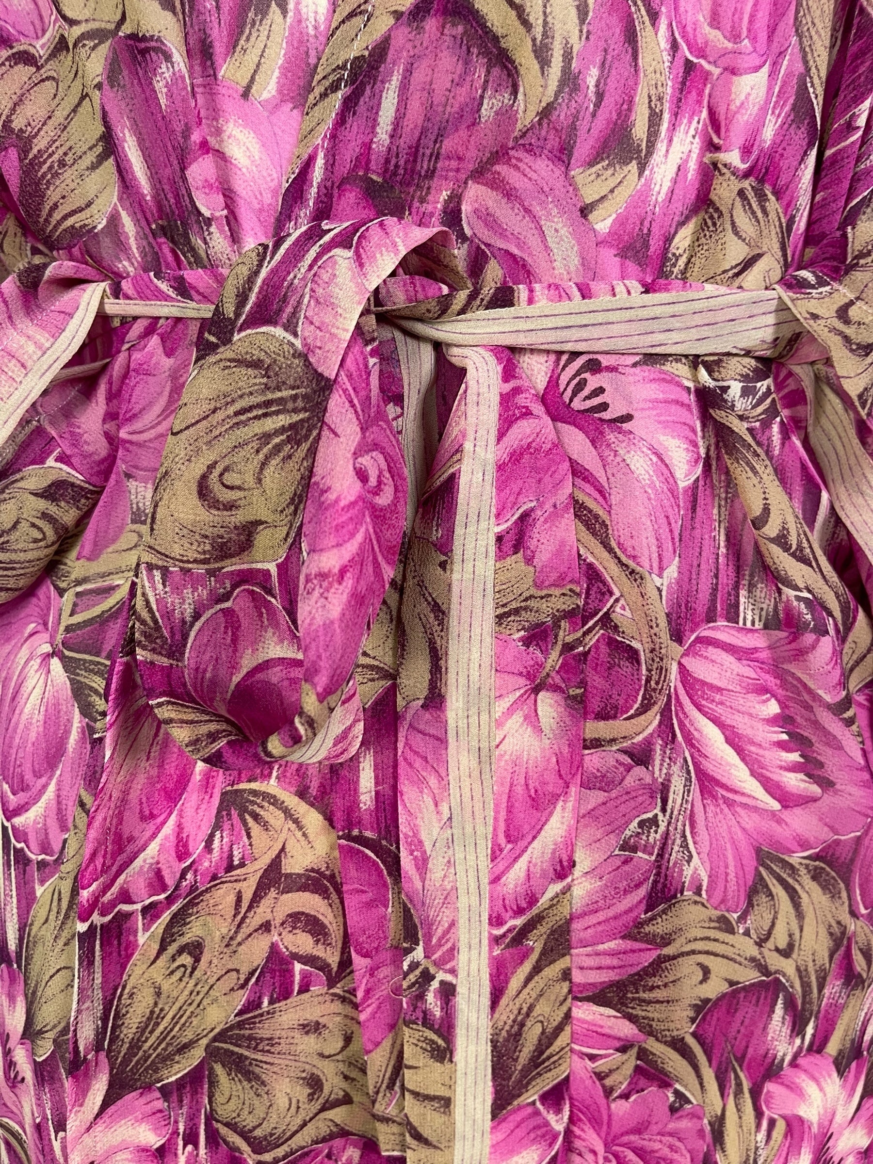 PRG6803 Sheer Avatar Long Pure Silk Kimono Sleeved Duster with Belt