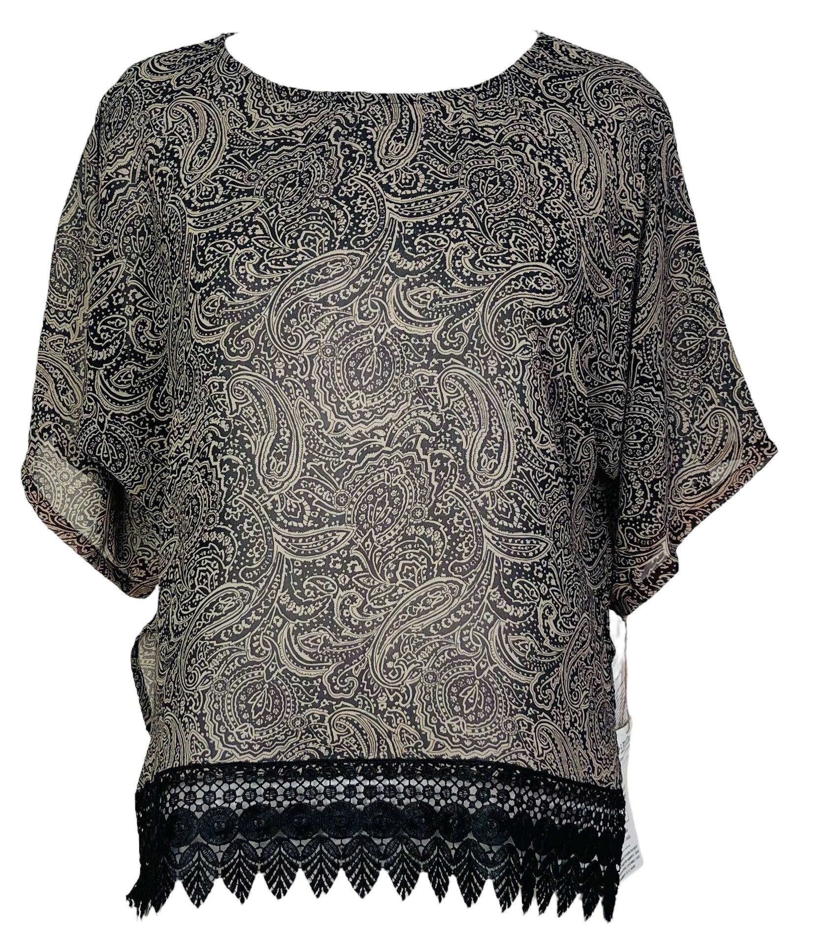 PRG7532 Sheer Avatar Pure Silk Side Slit Top