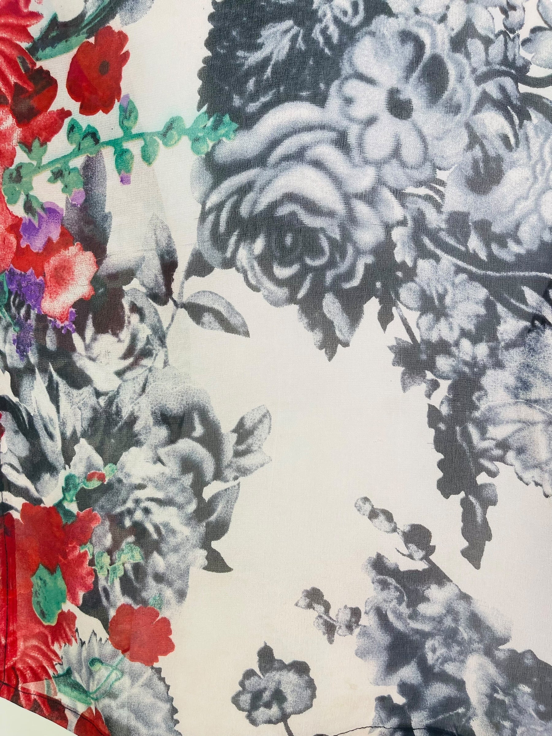 PRG7079 Sheer Wabi Sabi Pure Silk Side Slit Top