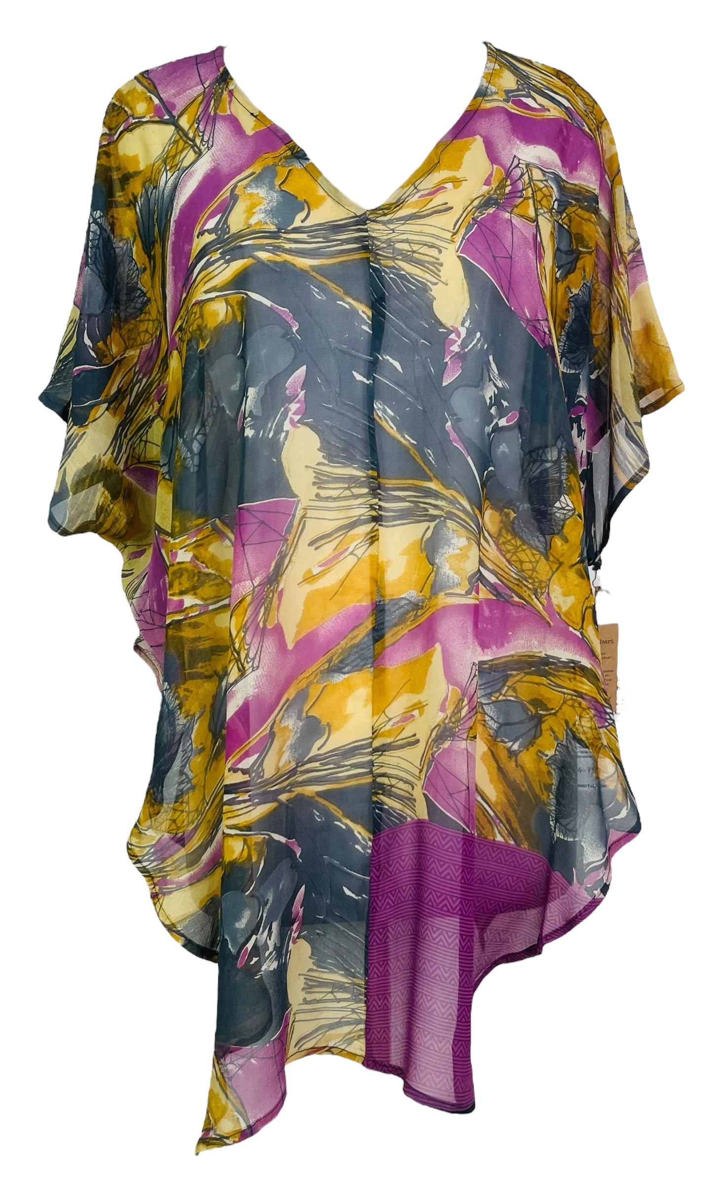 PRG7591 Sheer Wabi Sabi Pure Silk Waterfall Top