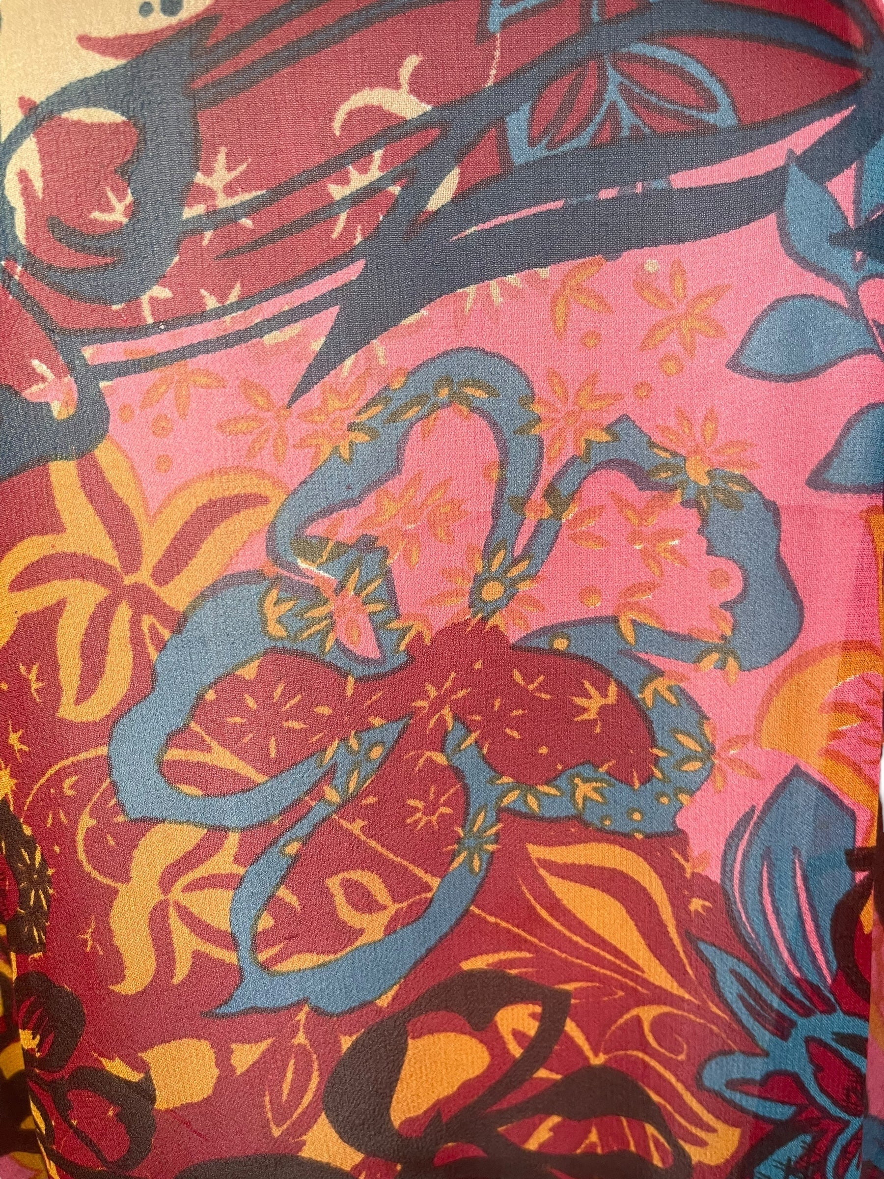 PRG7996 Sheer Avatar Pure Silk Sculptural Long Tunic Dress