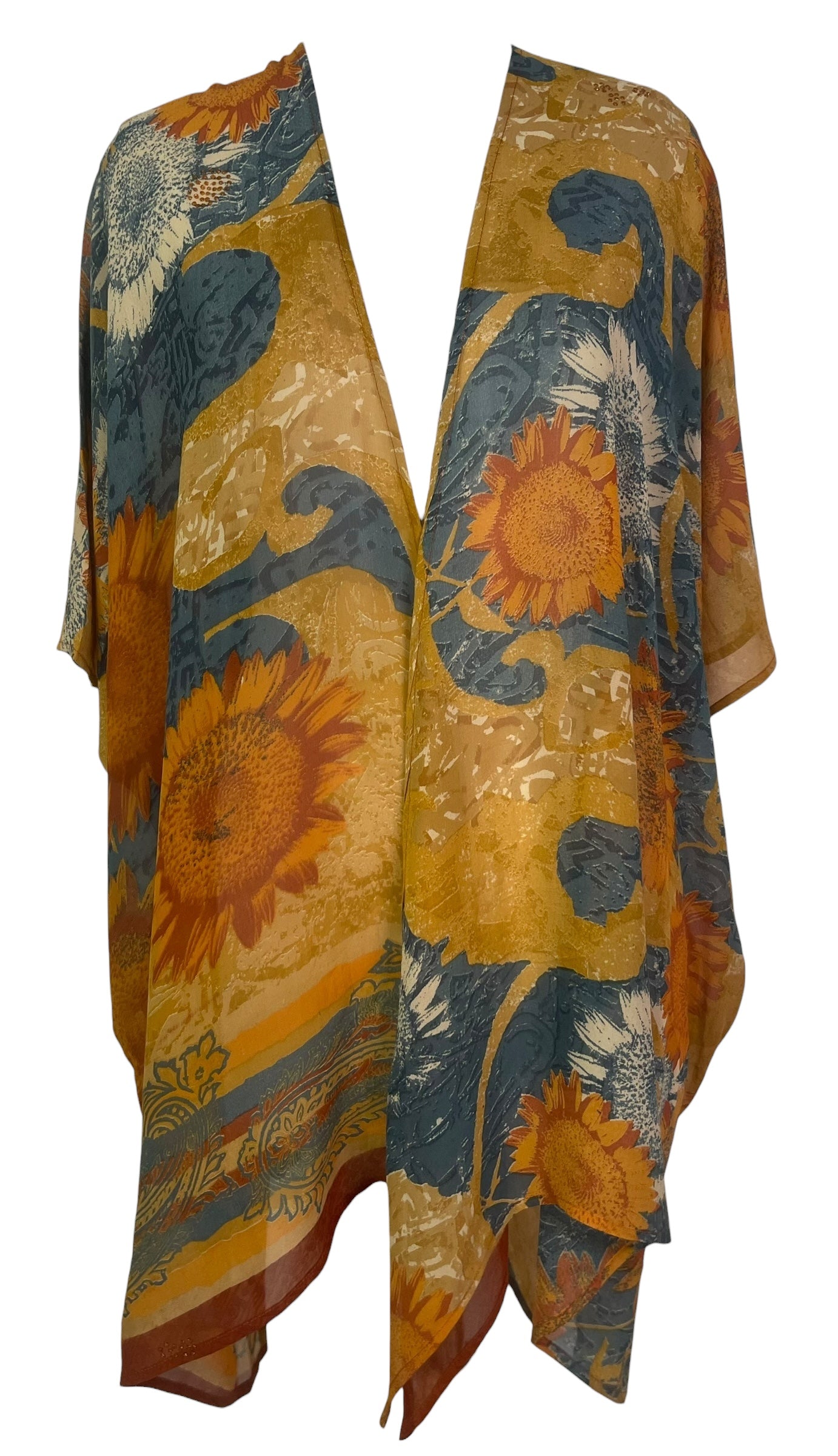 PREVIEW PRG8603 Sheer Avatar Pure Silk Cardigan by FEBRUARY2026 – Handmade ethical Cardigan from sariKNOTsari using upcycled silk. Designed in Canada for travel and slow fashion, loved from Toronto to LA to Sydney.