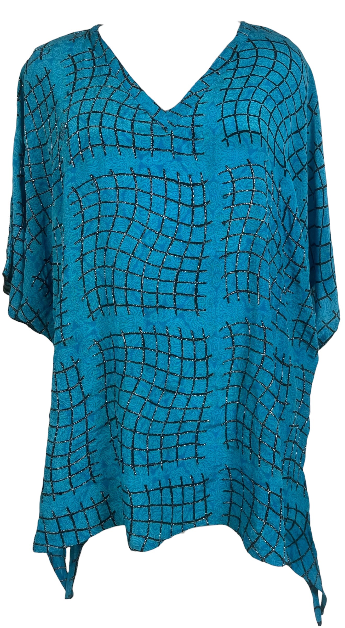 PREVIEW PRC8741 Avatar Pure Silk Long Tunic with Side Ties by MARCH2026 – Handmade ethical Side Tie Tunic from sariKNOTsari using upcycled silk. Designed in Canada for travel and slow fashion, loved from Toronto to LA to Sydney.