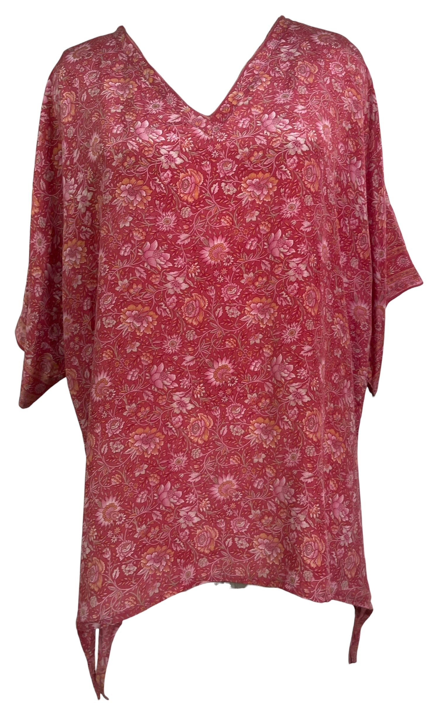 PREVIEW PRC8754 Avatar Pure Silk Long Tunic with Side Ties by MARCH2026 – Handmade ethical Side Tie Tunic from sariKNOTsari using upcycled silk. Designed in Canada for travel and slow fashion, loved from Toronto to LA to Sydney.