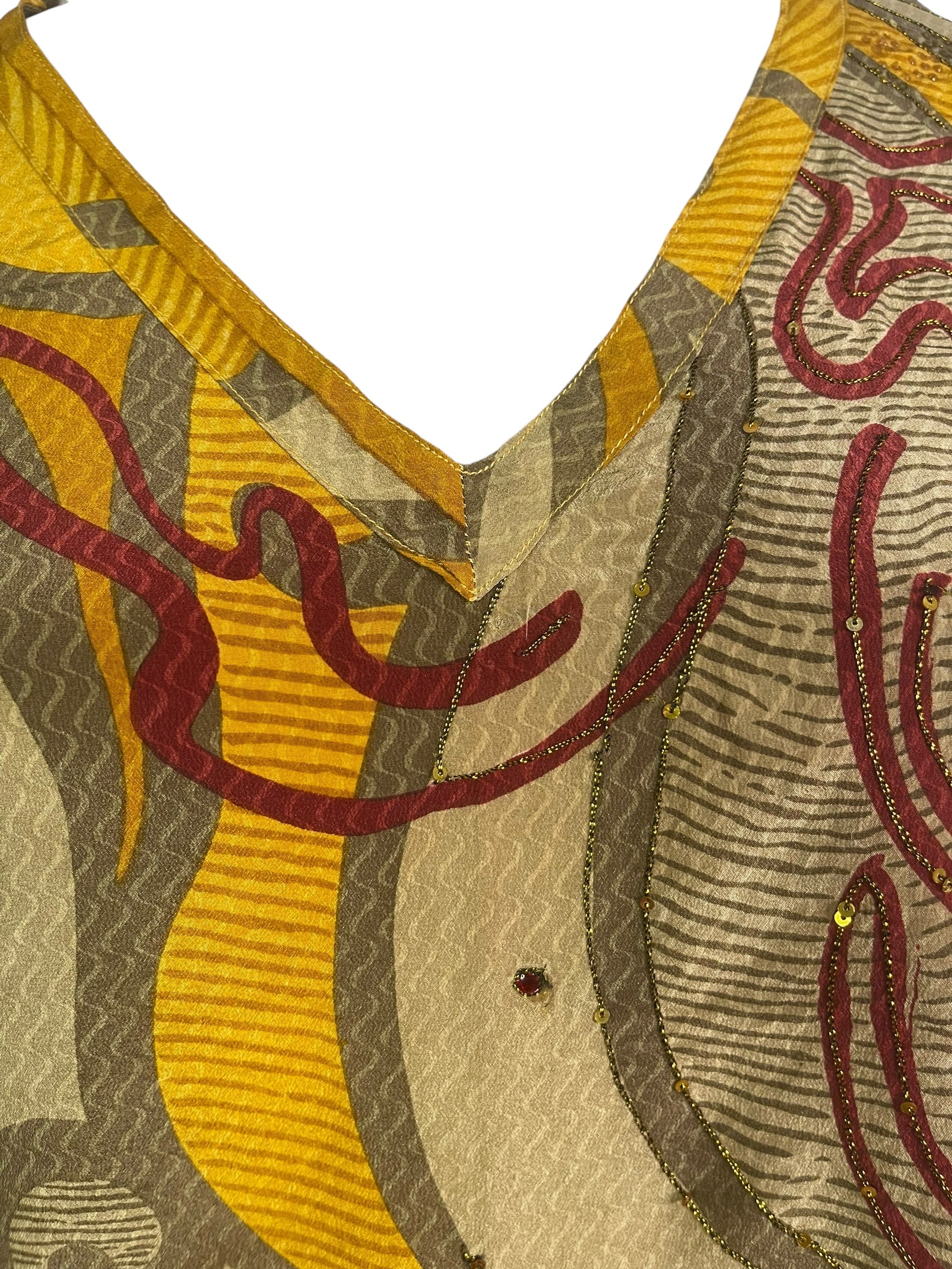 PRC8841 Avatar Pure Silk Long Tunic with Side Ties by 15 FEBRUARY 2026 – Handmade ethical Side Tie Tunic from sariKNOTsari using upcycled silk. Designed in Canada for travel and slow fashion, loved from Toronto to LA to Sydney.