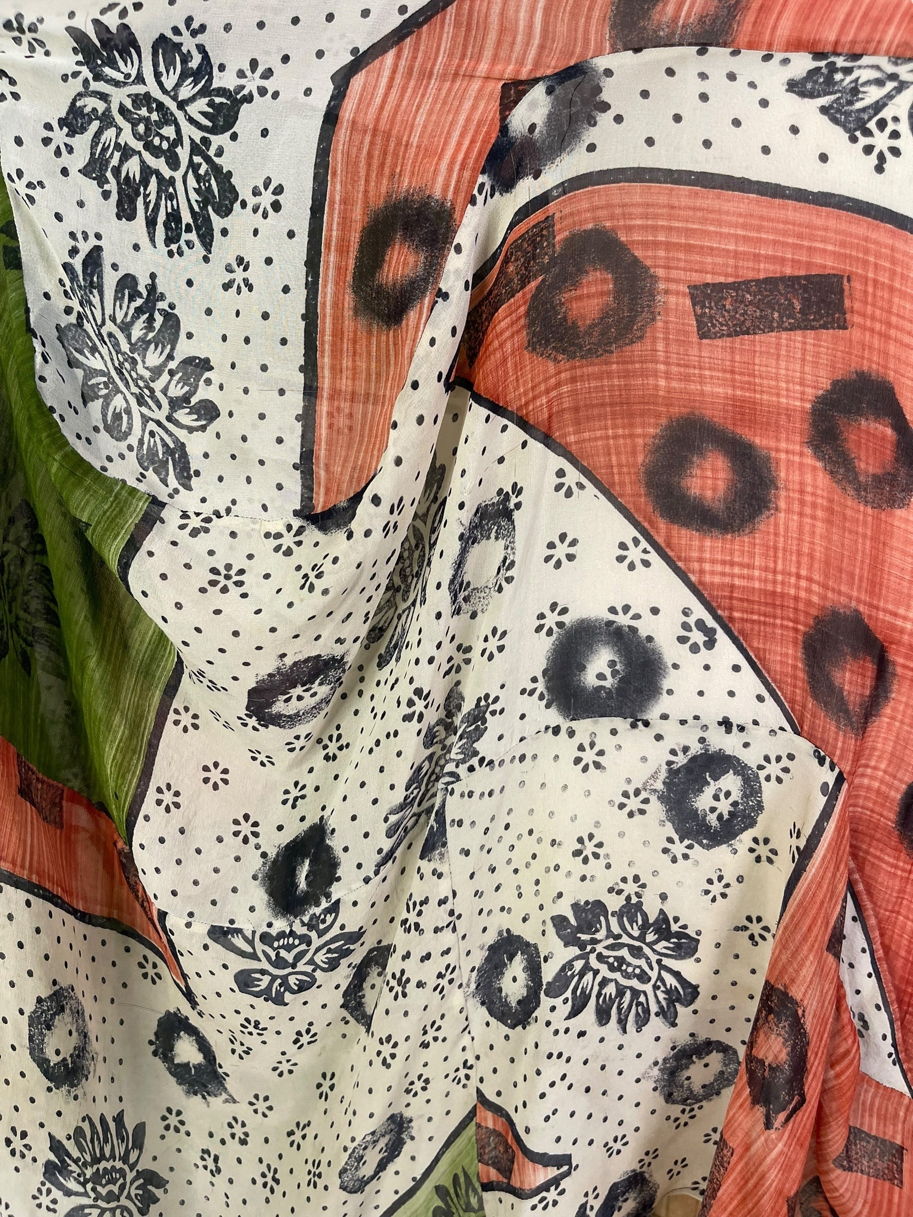 PRG7185 Sheer Wabi Sabi Sculptural Silk Long Tunic Dress