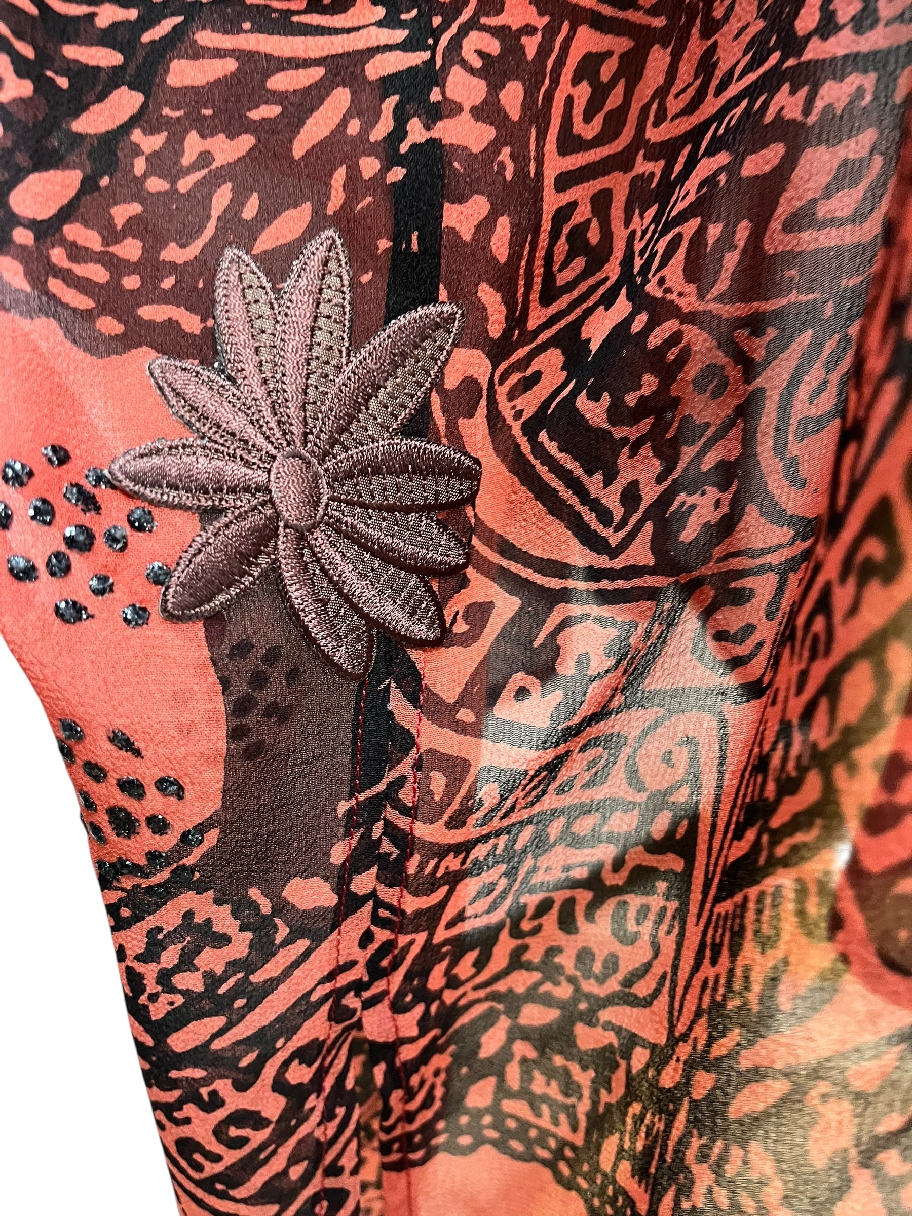 PRG101 Sheer Avatar Pure Silk Midi Length Kaftan with Slits