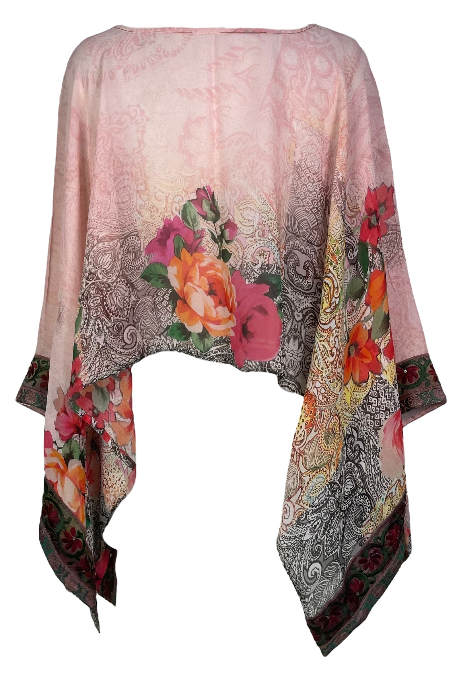 MARKETING PRG7858 Sheer Avatar Pure Silk Capelet Poncho by MARKETING – Handmade ethical Poncho from sariKNOTsari using upcycled silk. Designed in Canada for travel and slow fashion, loved from Toronto to LA to Sydney.