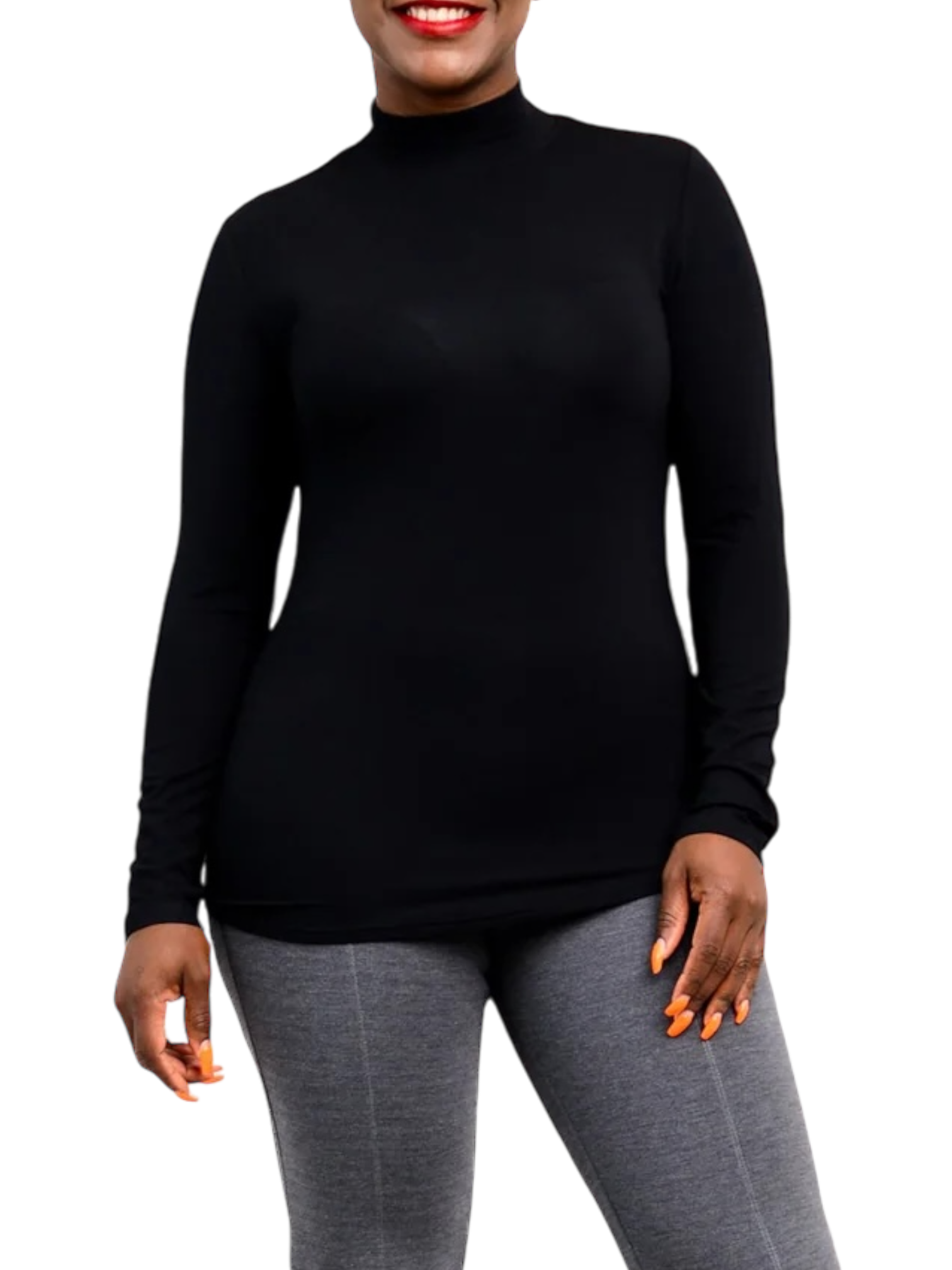 Tonya Black Bamboo Mock Neck Top by Blue Sky Clothing Co – Handmade ethical Top from sariKNOTsari using upcycled silk. Designed in Canada for travel and slow fashion, loved from Toronto to LA to Sydney.