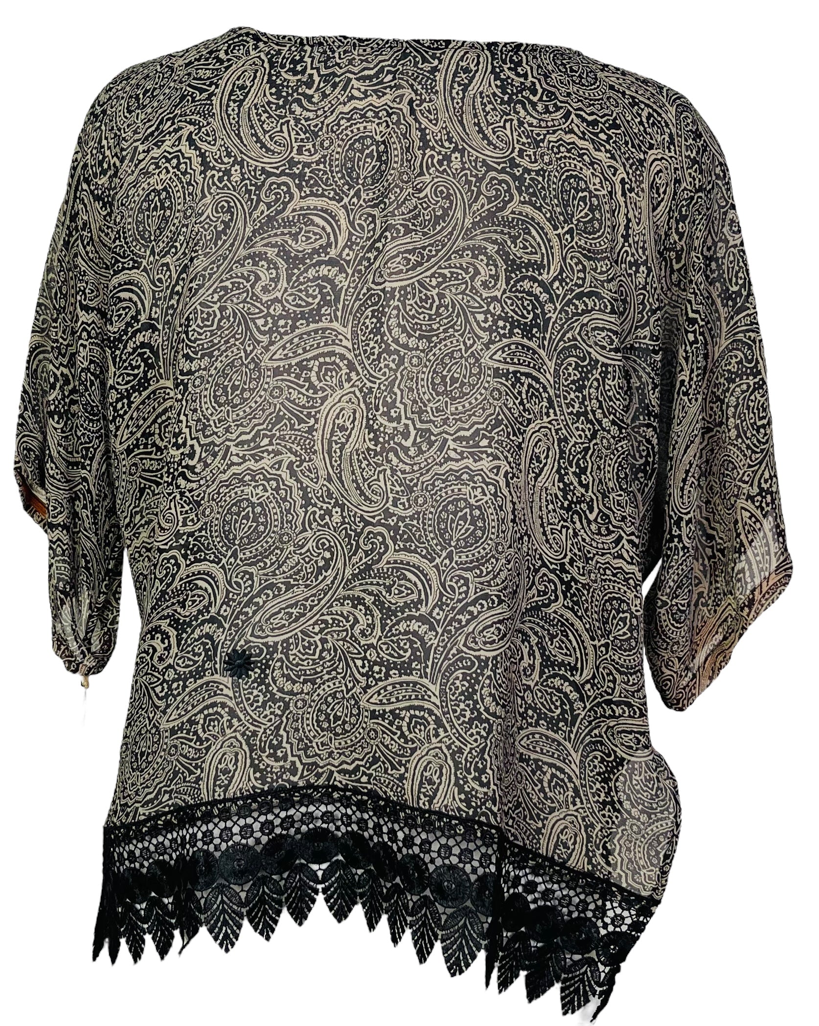 PRG7532 Sheer Avatar Pure Silk Side Slit Top