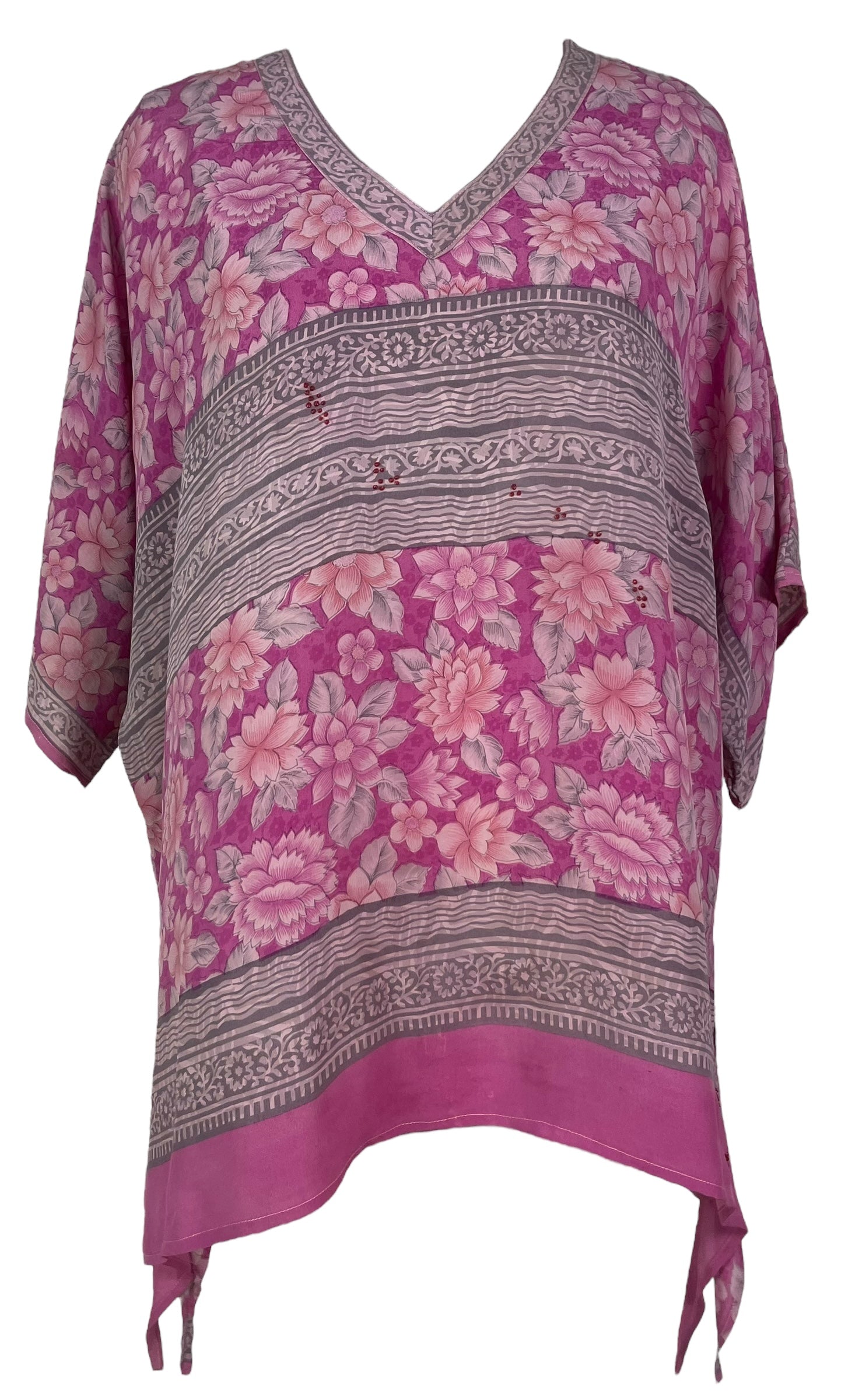 PRC7603 Wabi Sabi Pure Silk Long Tunic with Side Ties