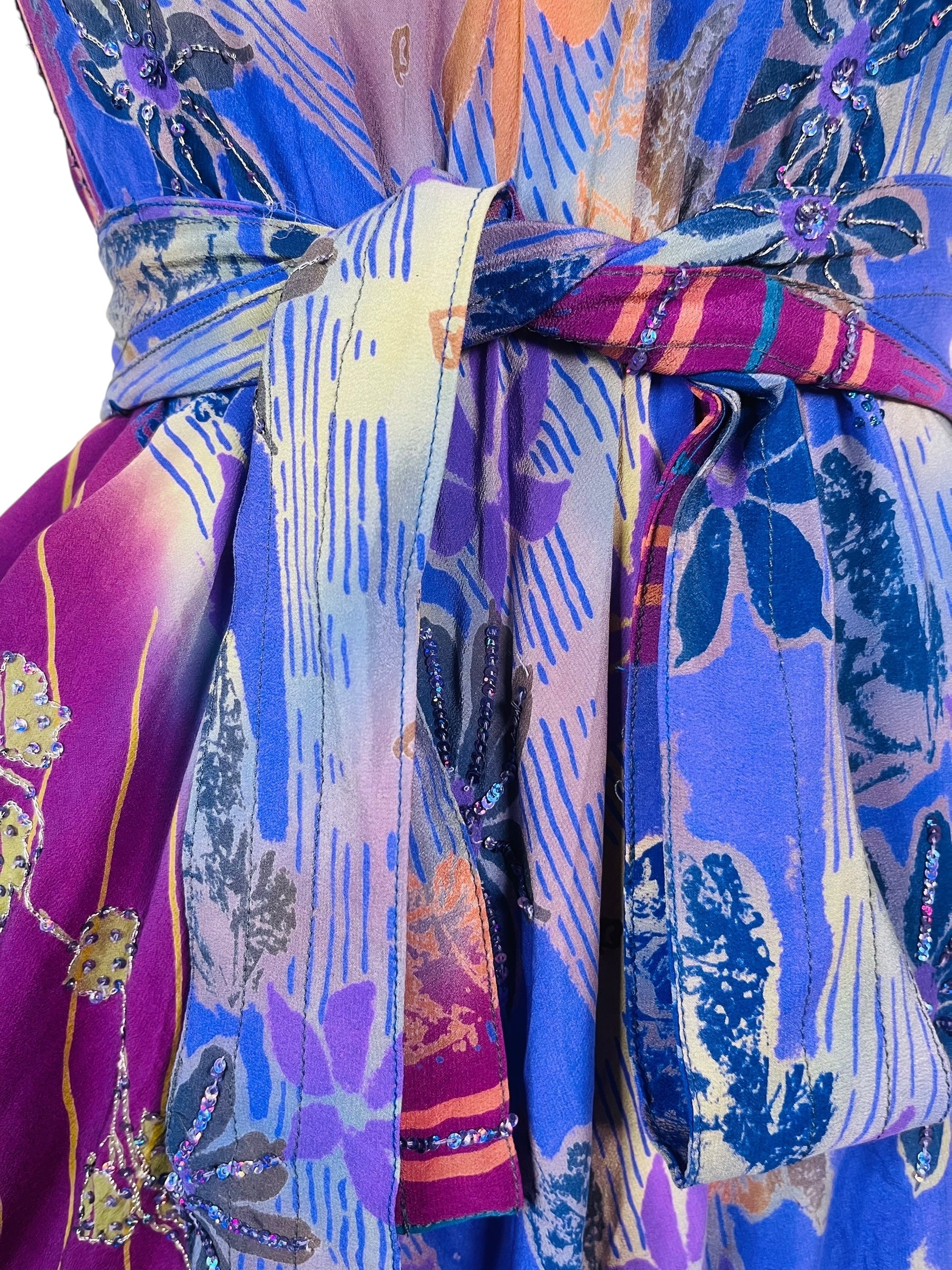 PRC7758 Avatar Pure Silk Maxi Dress with Belt