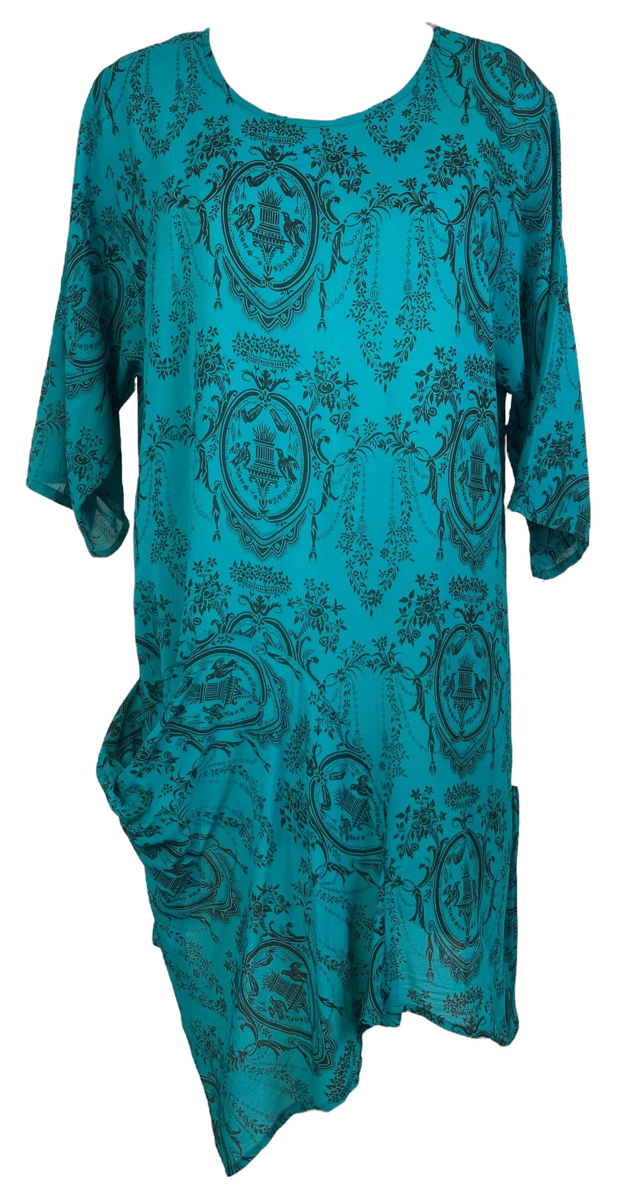 PREVIEW PRG7958 Sheer Wabi Sabi Pure Silk Self Pocket Tunic Dress by DECEMBER2025 – Handmade ethical Self Pocket Tunic from sariKNOTsari using upcycled silk. Designed in Canada for travel and slow fashion, loved from Toronto to LA to Sydney.