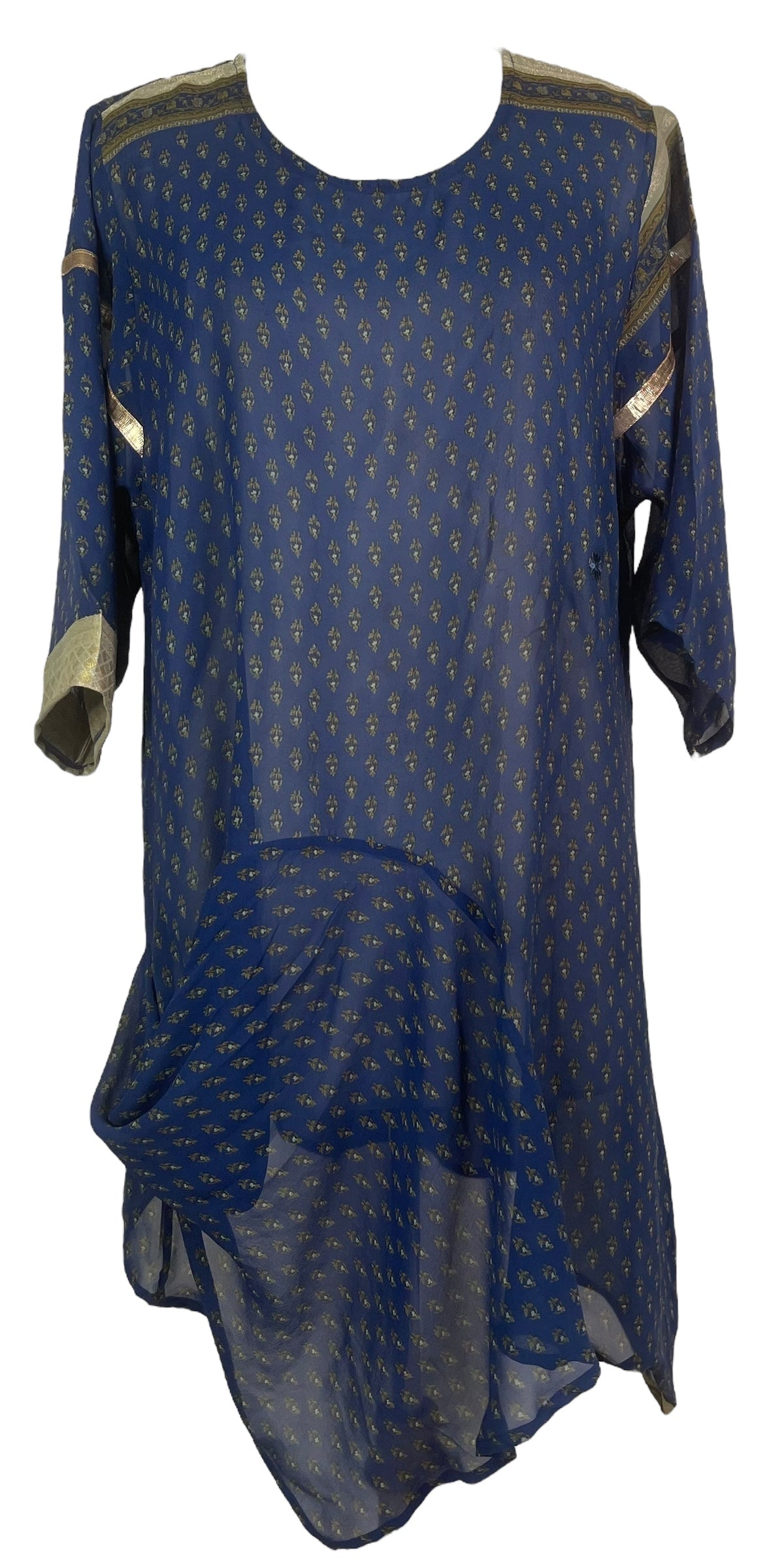 PRG7961 Sheer Avatar Pure Silk Self Pocket Tunic Dress