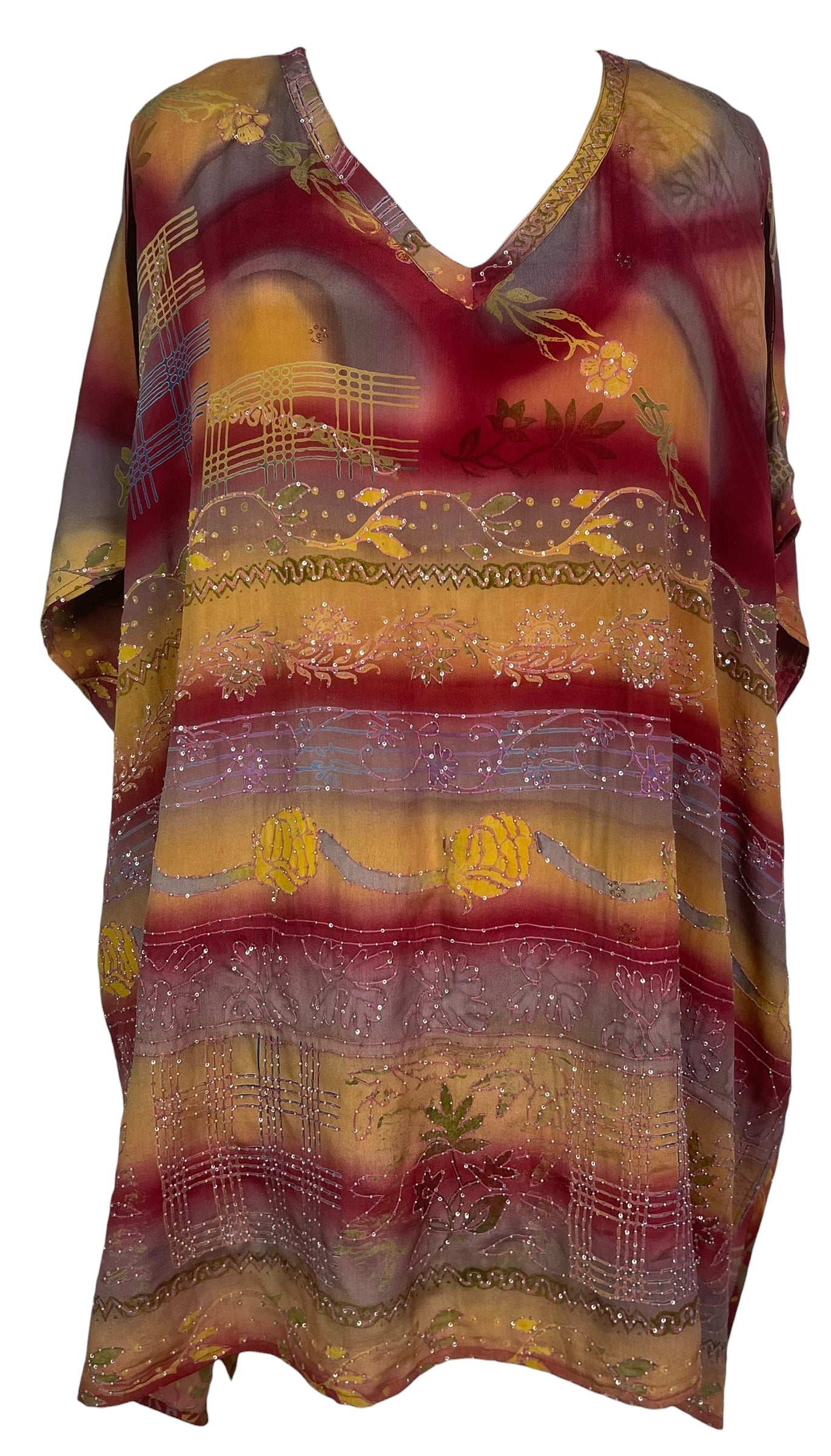 PREVIEW PRC8302 Avatar Pure Silk Short Kaftan Tunic with Slits