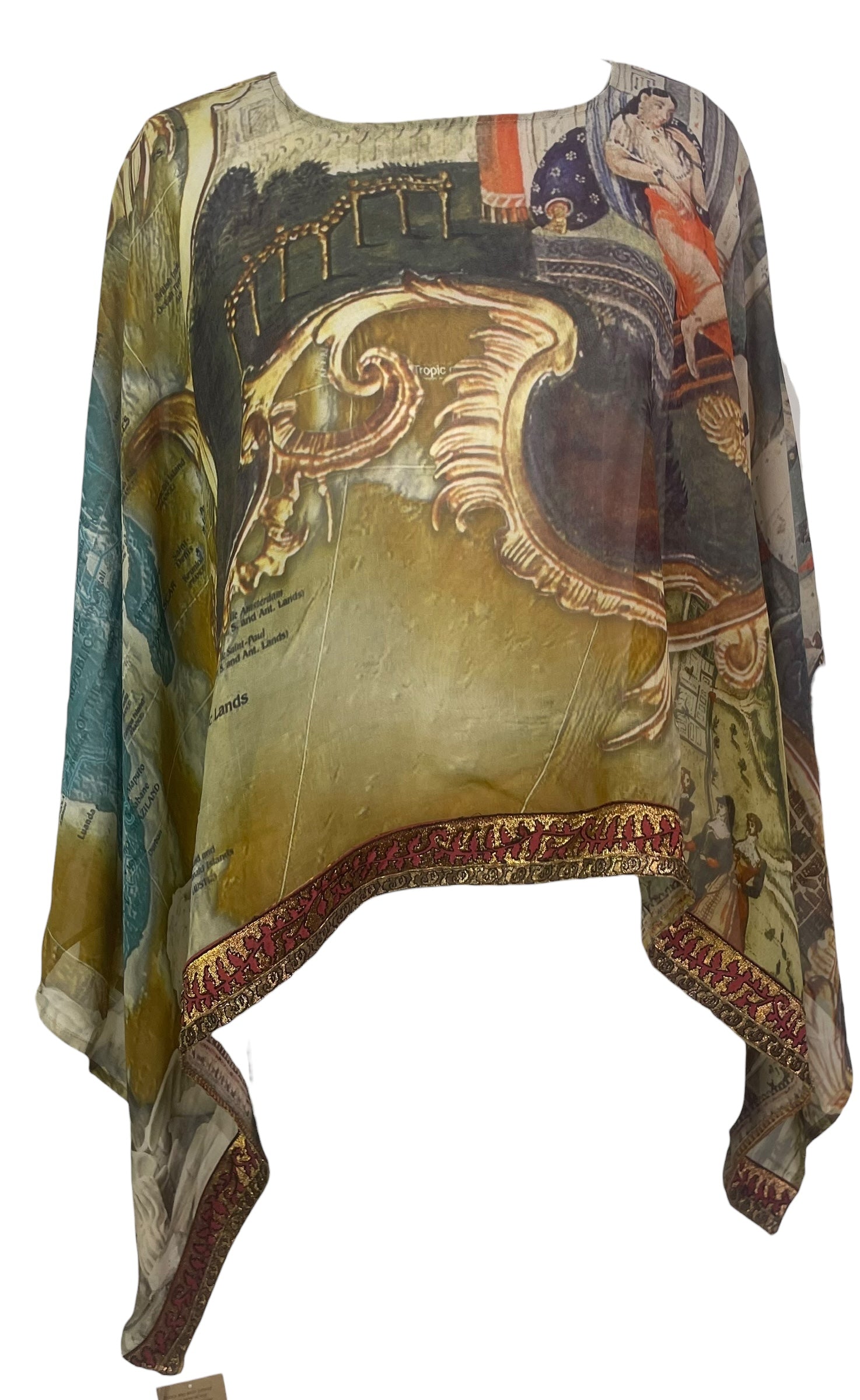 PREVIEW PRG8581B Sheer Pure Silk Wabi Sabi Capelet Poncho by FEBRUARY2026 – Handmade ethical Poncho from sariKNOTsari using upcycled silk. Designed in Canada for travel and slow fashion, loved from Toronto to LA to Sydney.