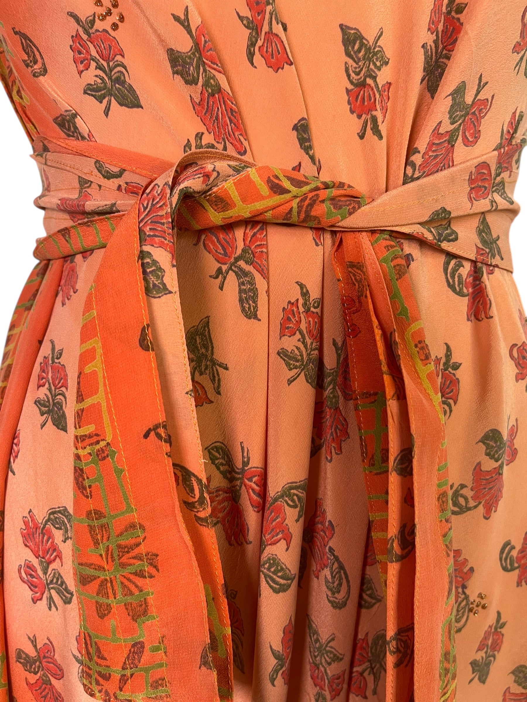 PREVIEW PRC8646 Avatar Pure Silk Maxi Dress with Belt by MARCH2026 – Handmade ethical Maxi Dress from sariKNOTsari using upcycled silk. Designed in Canada for travel and slow fashion, loved from Toronto to LA to Sydney.