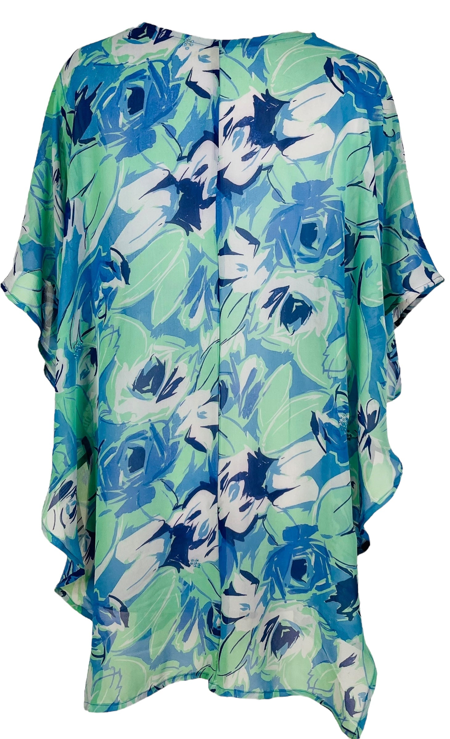 PRG7574 Sheer Avatar Pure Silk Waterfall Top