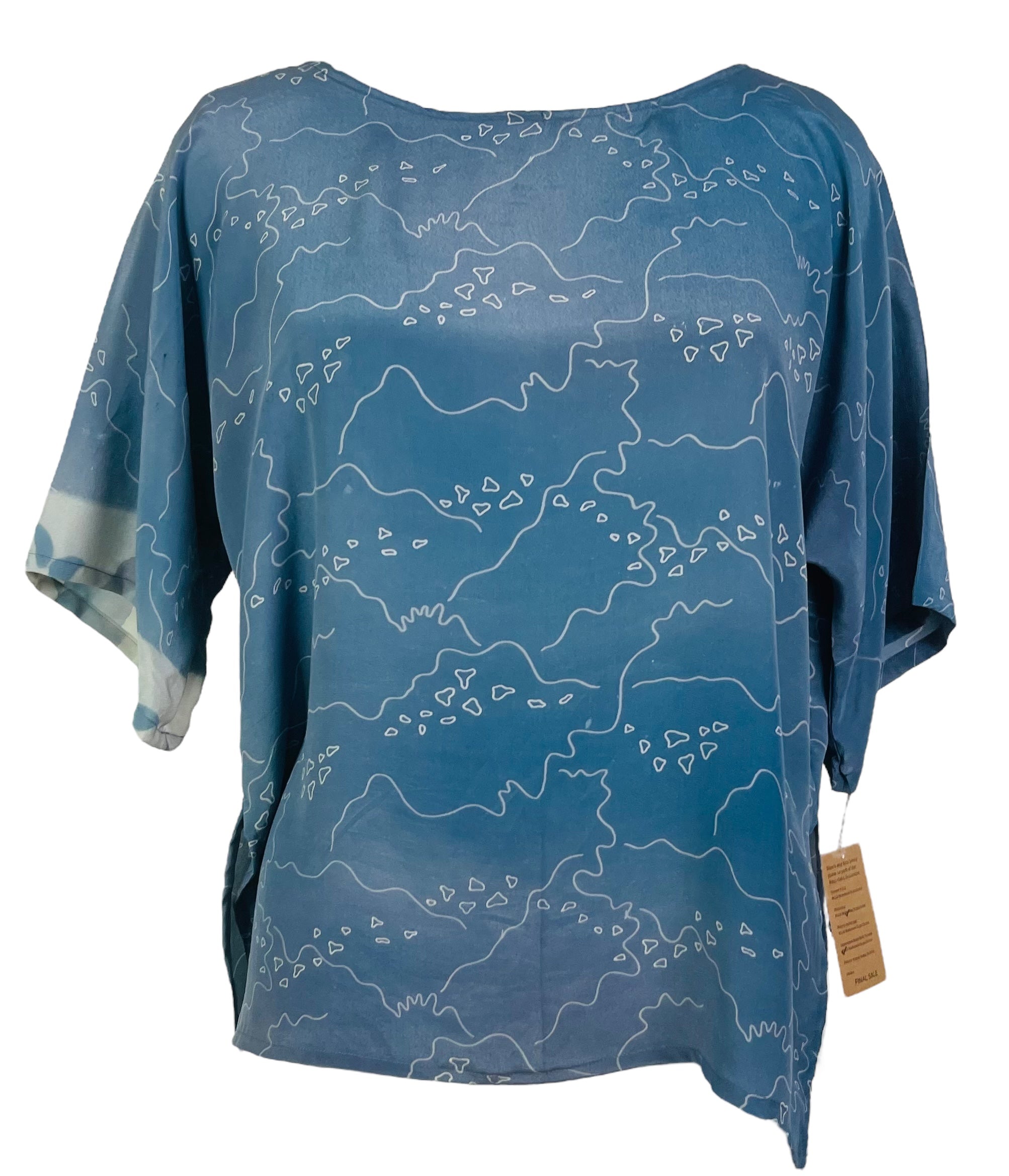 PRC7821 Wabi Sabi Pure Silk Side Slit Top