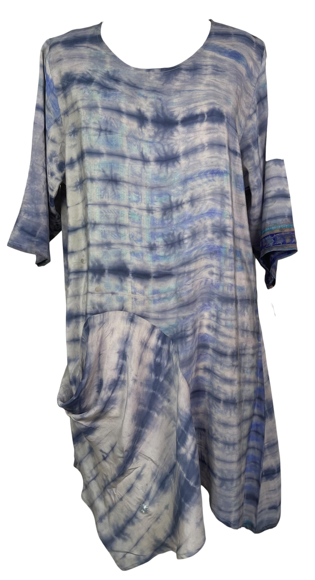 PREVIEW PRC8462 Wabi Sabi Pure Silk Self Pocket Tunic Dress
