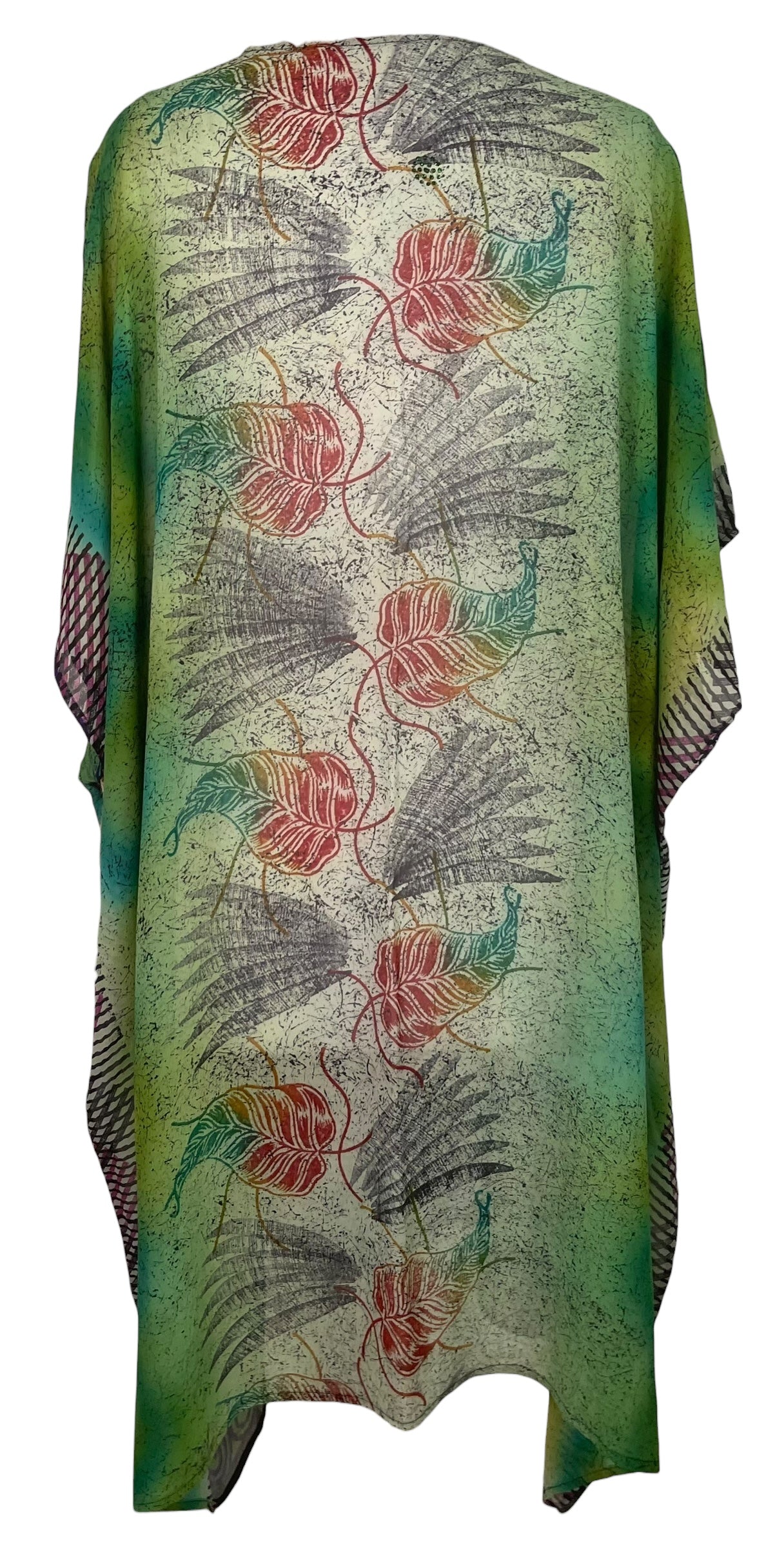 PREVIEW PRG8568 Sheer Avatar Pure Silk Midi Length Kaftan by MARCH2026 – Handmade ethical Midi Length Kaftan from sariKNOTsari using upcycled silk. Designed in Canada for travel and slow fashion, loved from Toronto to LA to Sydney. Featuring Zsiska, Bryn Walker and Artisan Leather coats by Rejean Pepin, Pepin designs