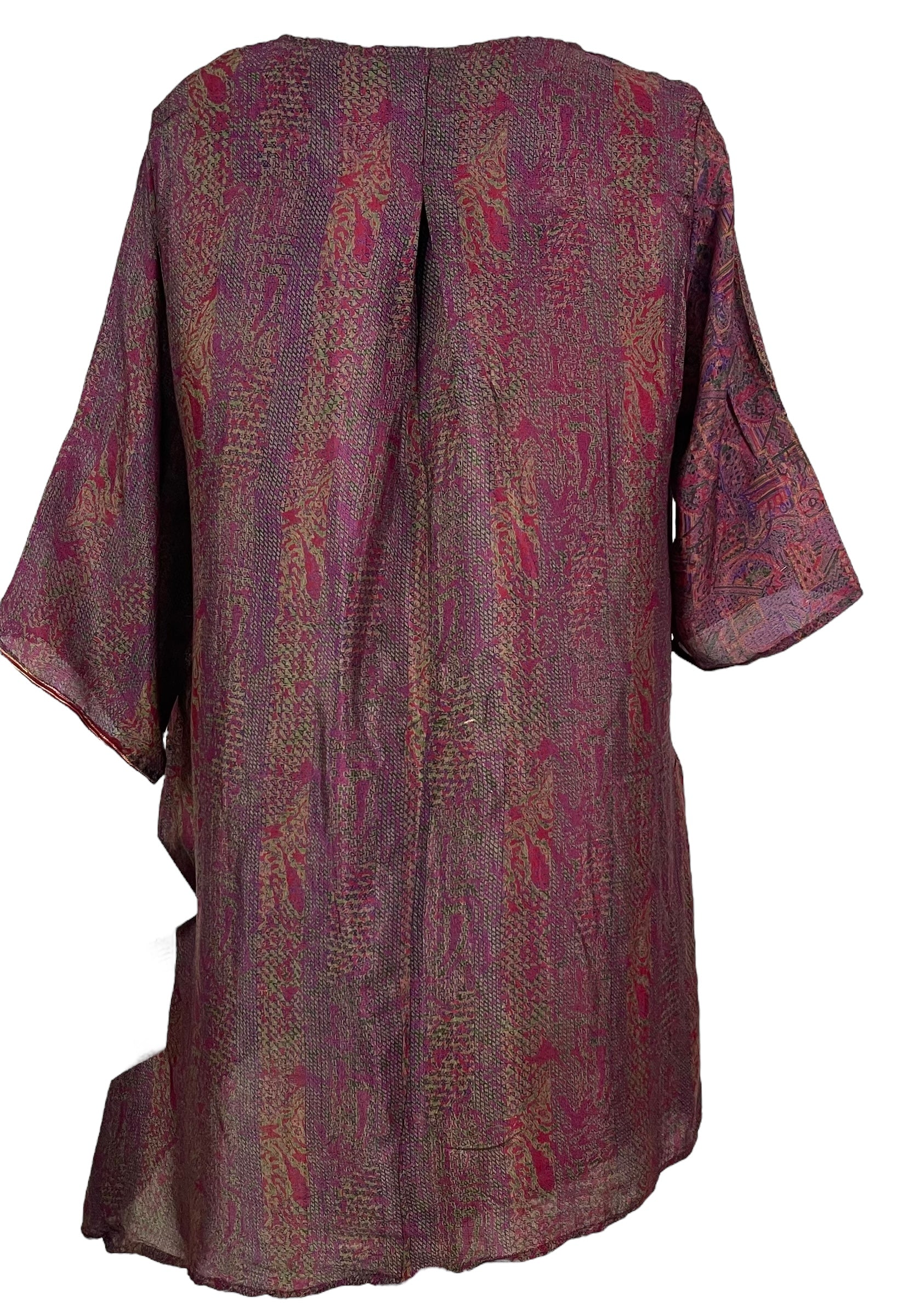 PRC6827 Avatar Pure Silk Self Pocket Tunic Dress