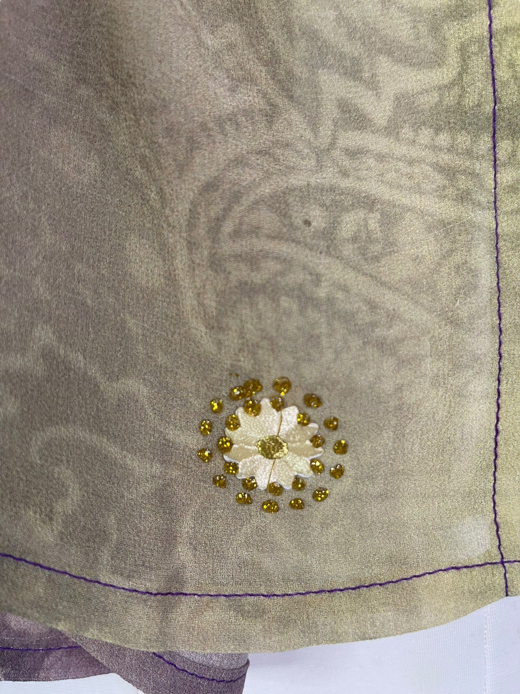 PRG6632 Sheer Avatar Pure Silk Side Slit Top