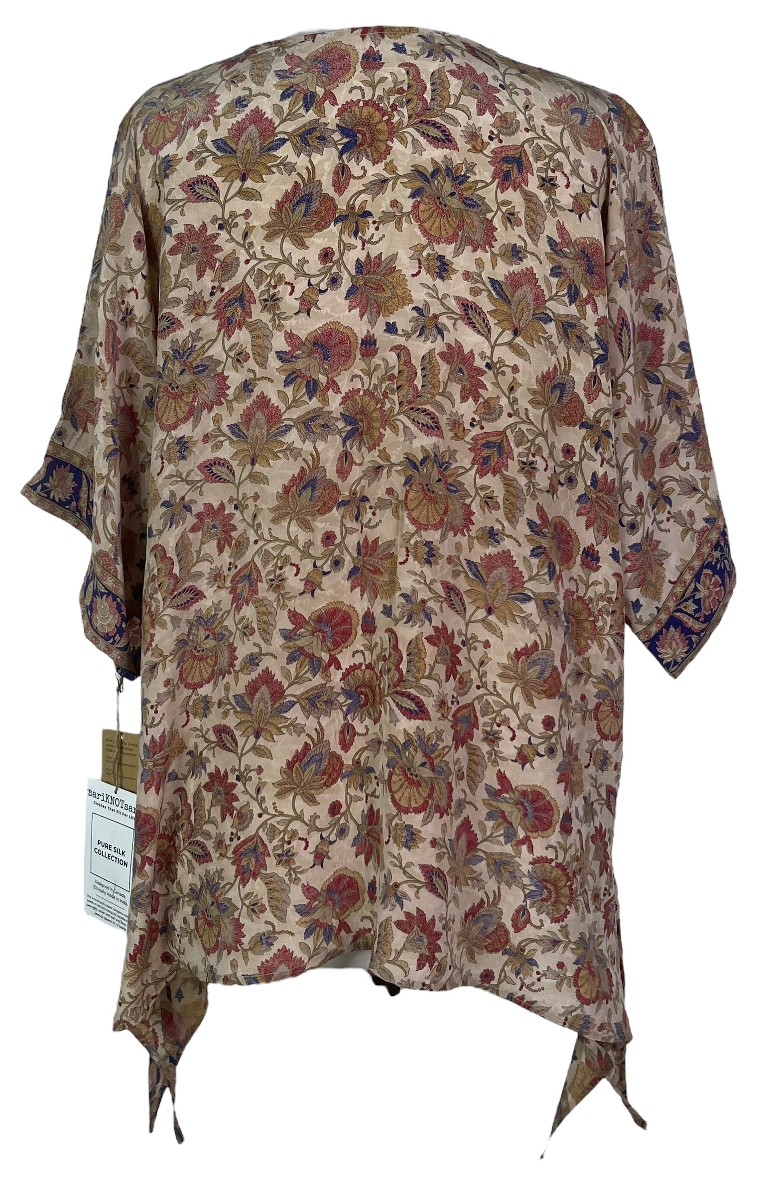 PRC7868 Wabi Sabi Pure Silk Long Tunic with Side Ties