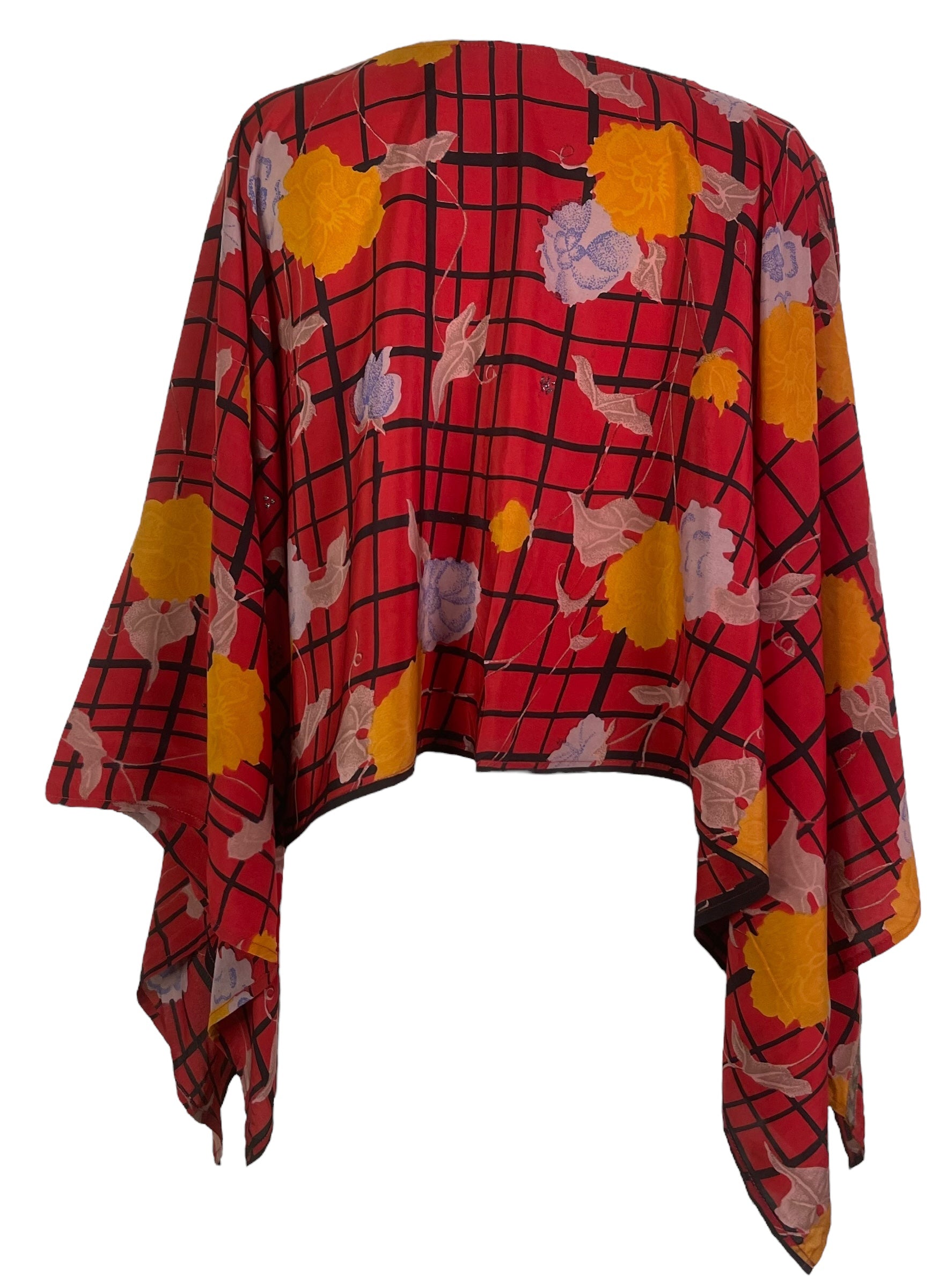 PREVIEW PRC7775 Pure Silk Wabi Sabi Capelet Poncho by DECEMBER2025 – Handmade ethical Poncho from sariKNOTsari using upcycled silk. Designed in Canada for travel and slow fashion, loved from Toronto to LA to Sydney.