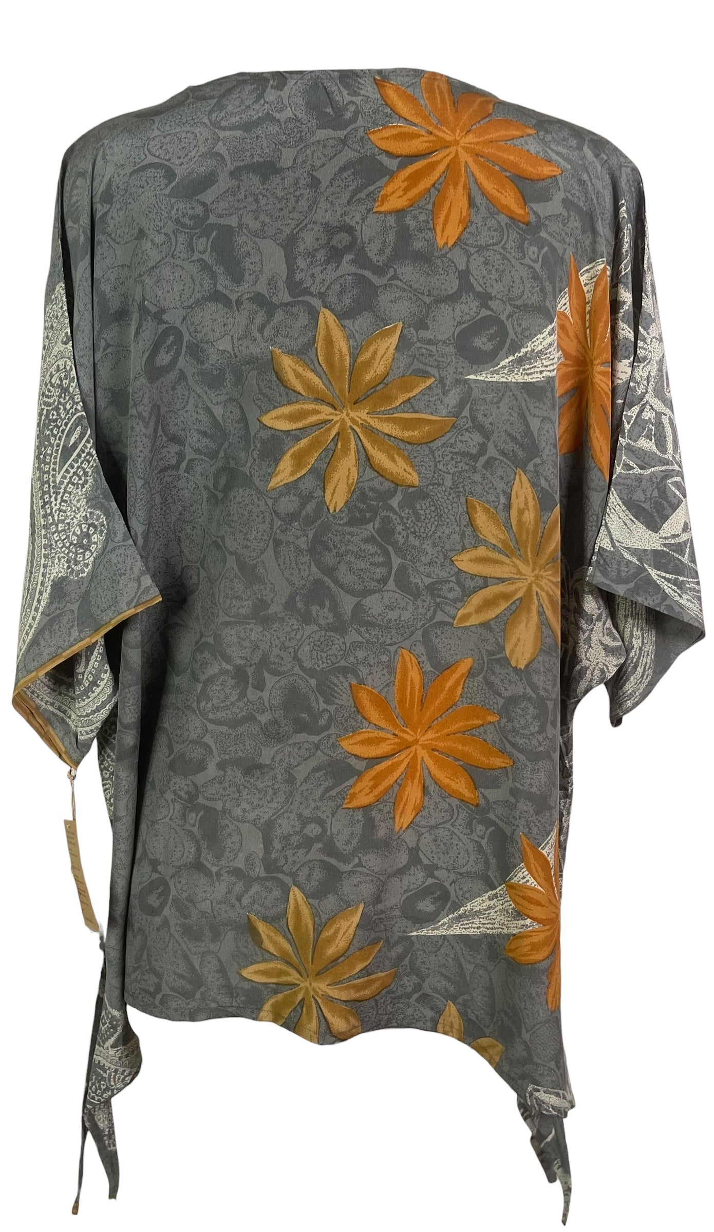 PRC8464 Wabi Sabi Pure Silk Long Tunic with Side Ties