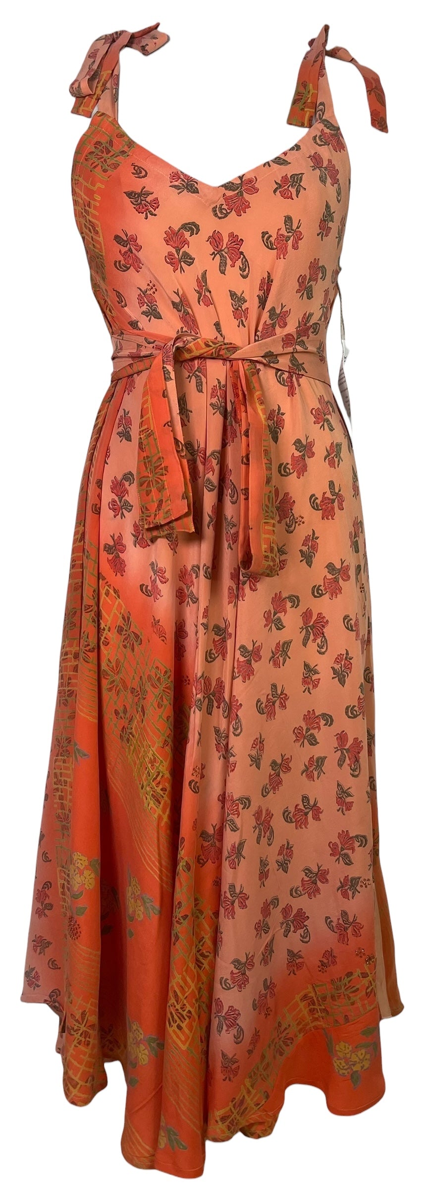 PREVIEW PRC8646 Avatar Pure Silk Maxi Dress with Belt by MARCH2026 – Handmade ethical Maxi Dress from sariKNOTsari using upcycled silk. Designed in Canada for travel and slow fashion, loved from Toronto to LA to Sydney.
