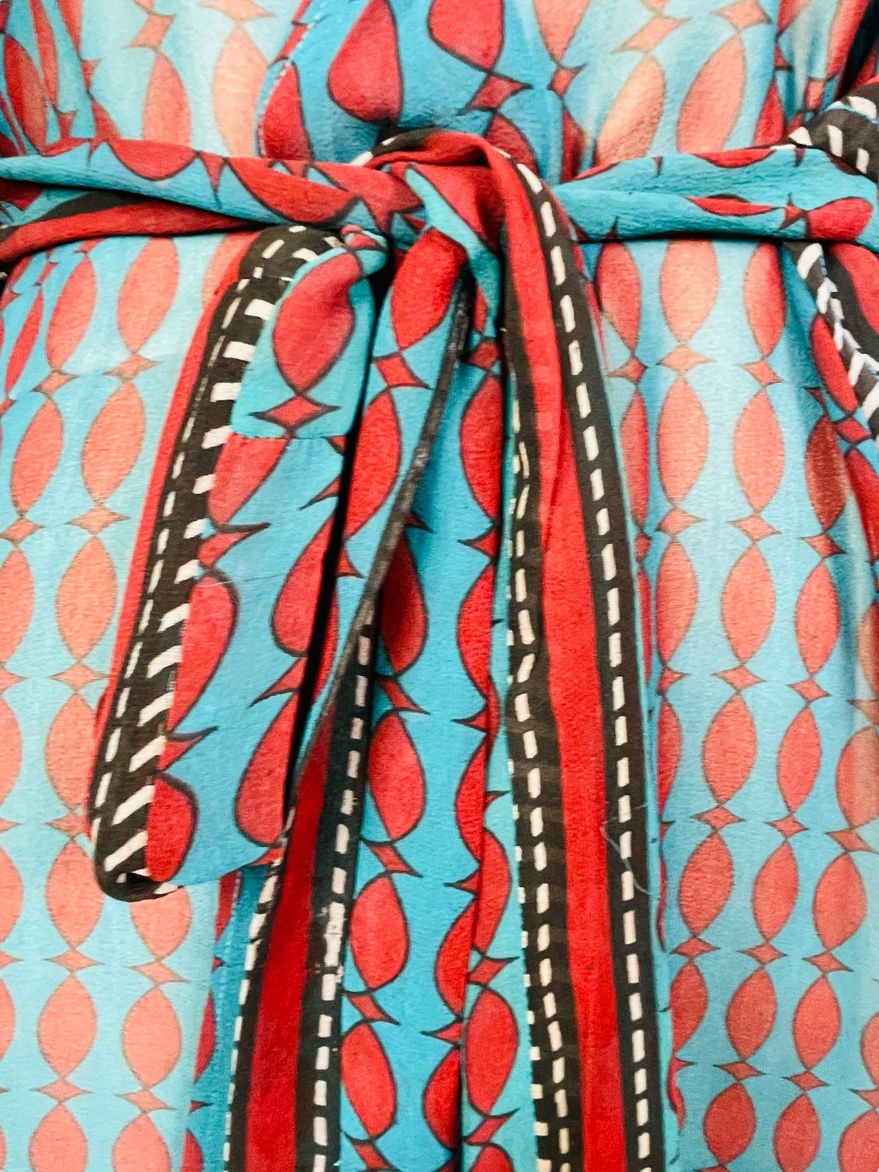 PRG7494 Sheer Avatar Pure Silk Kimono-Sleeved Jacket with Belt