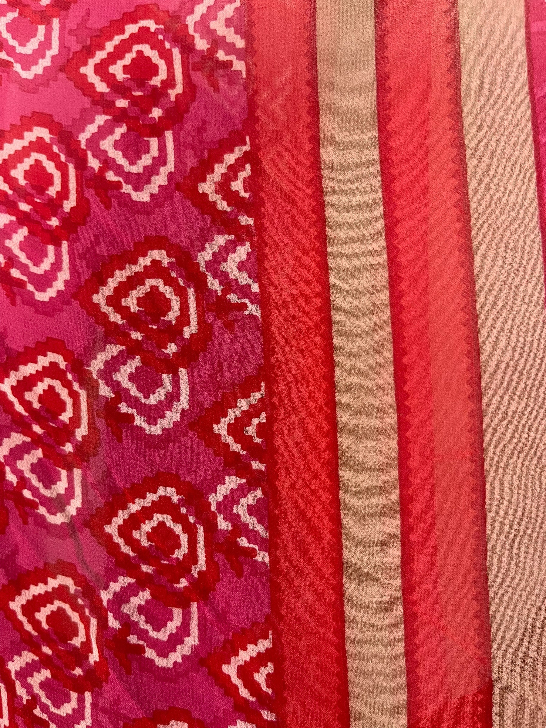 PRG7655 Sheer Avatar Long Pure Silk Kimono Sleeved Duster with Belt