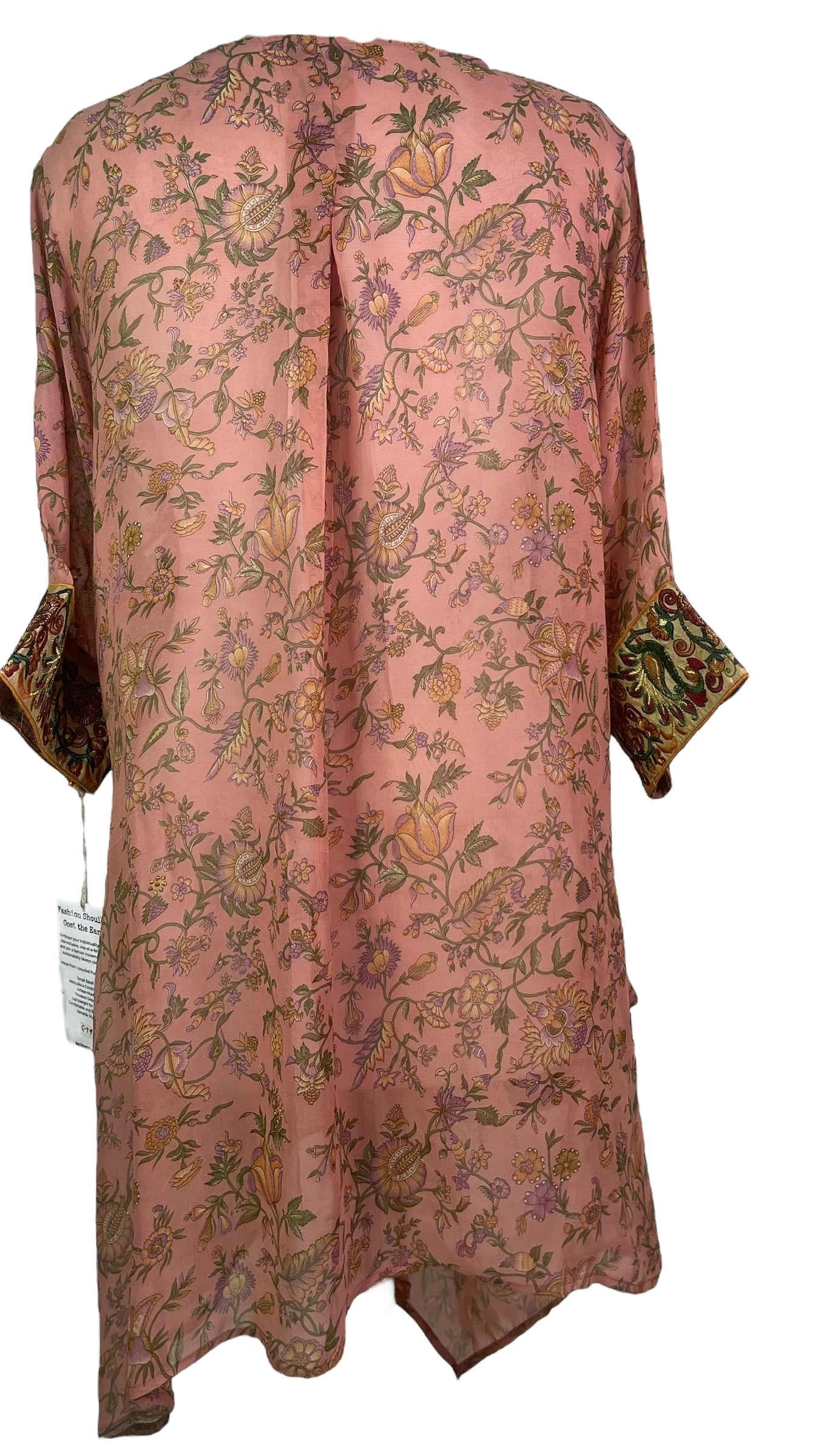 PRG7965 Sheer Wabi Sabi Pure Silk Self Pocket Tunic Dress
