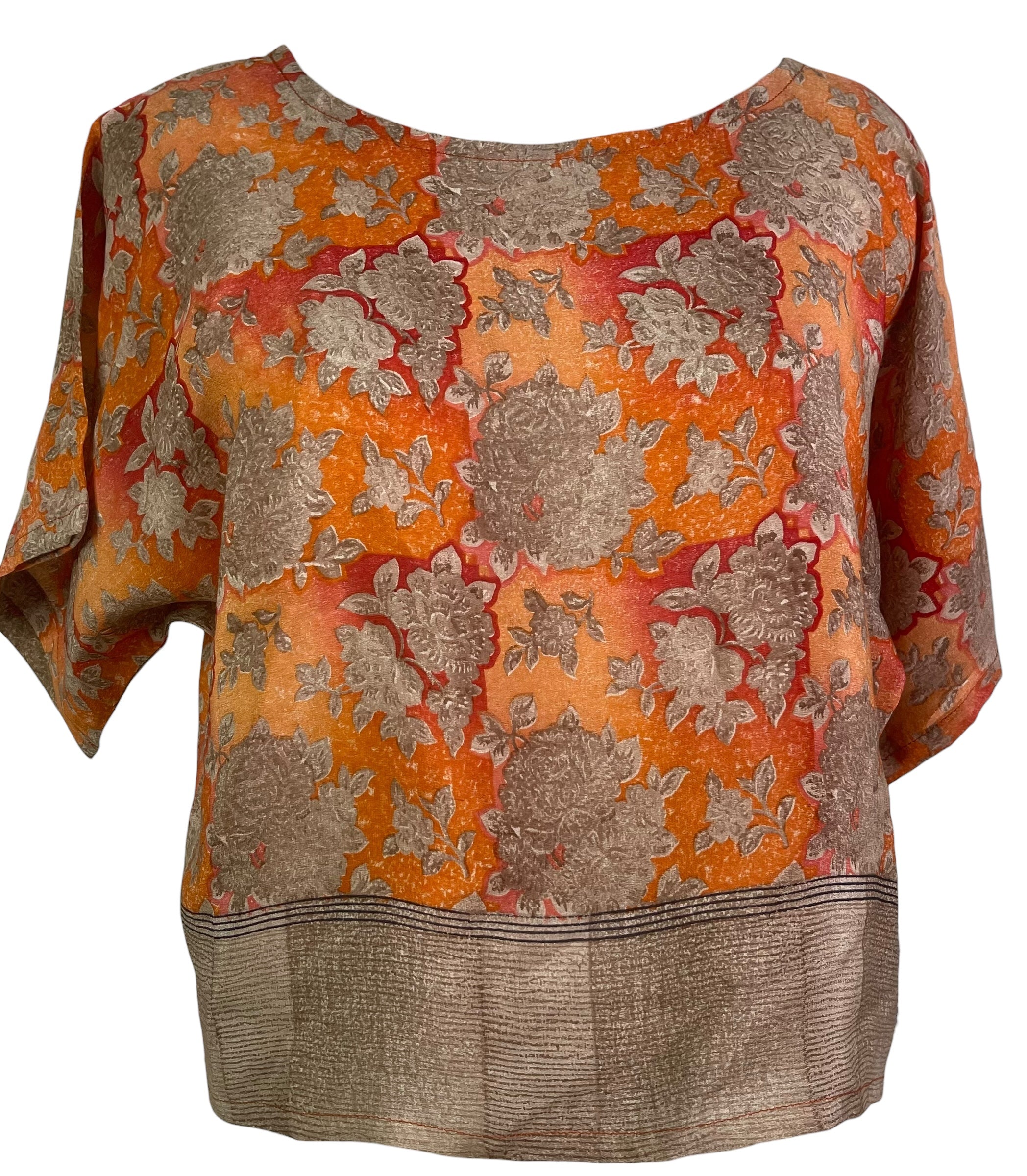 PREVIEW PRC7548 Avatar Pure Silk Boxy Top by MARCH2026 – Handmade ethical Boxy Top from sariKNOTsari using upcycled silk. Designed in Canada for travel and slow fashion, loved from Toronto to LA to Sydney.