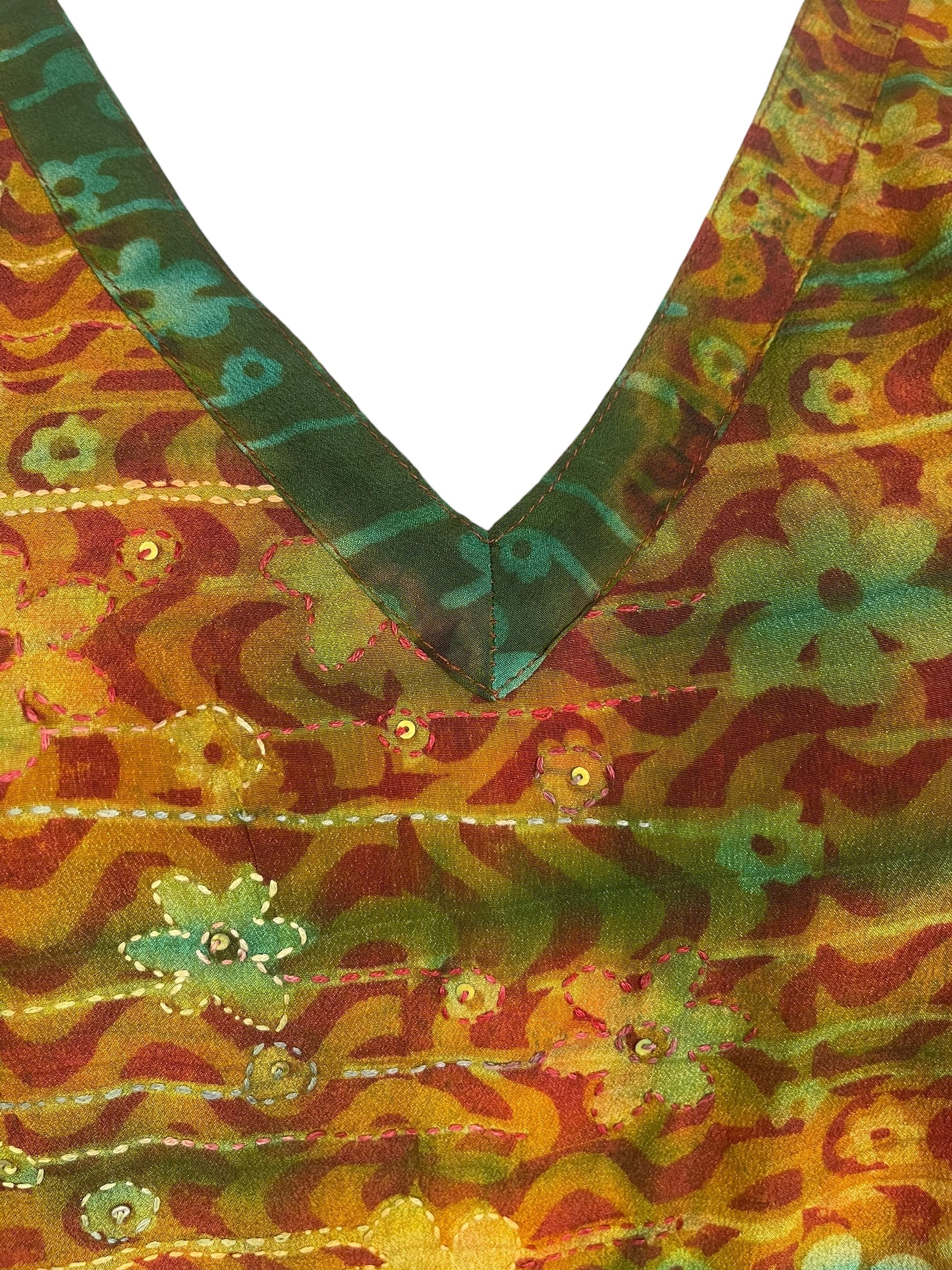 PRC8733 Avatar Pure Silk Midi Length Kaftan