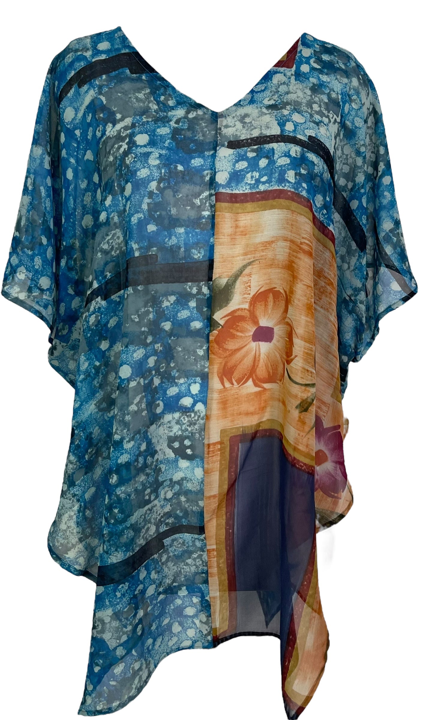 PRG7050 Sheer Wabi Sabi Pure Silk Waterfall Top
