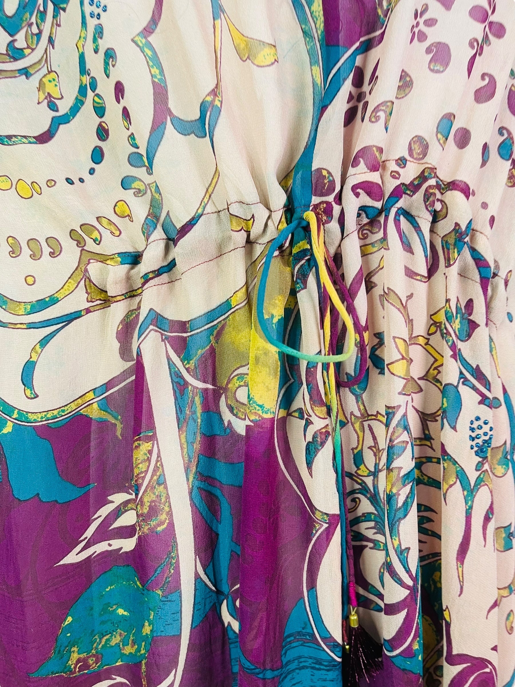 MARKETING PRC7606 Avatar Pure Silk Maxi Kaftan by MARKETING – Handmade ethical Maxi Kaftan from sariKNOTsari using upcycled silk. Designed in Canada for travel and slow fashion, loved from Toronto to LA to Sydney.