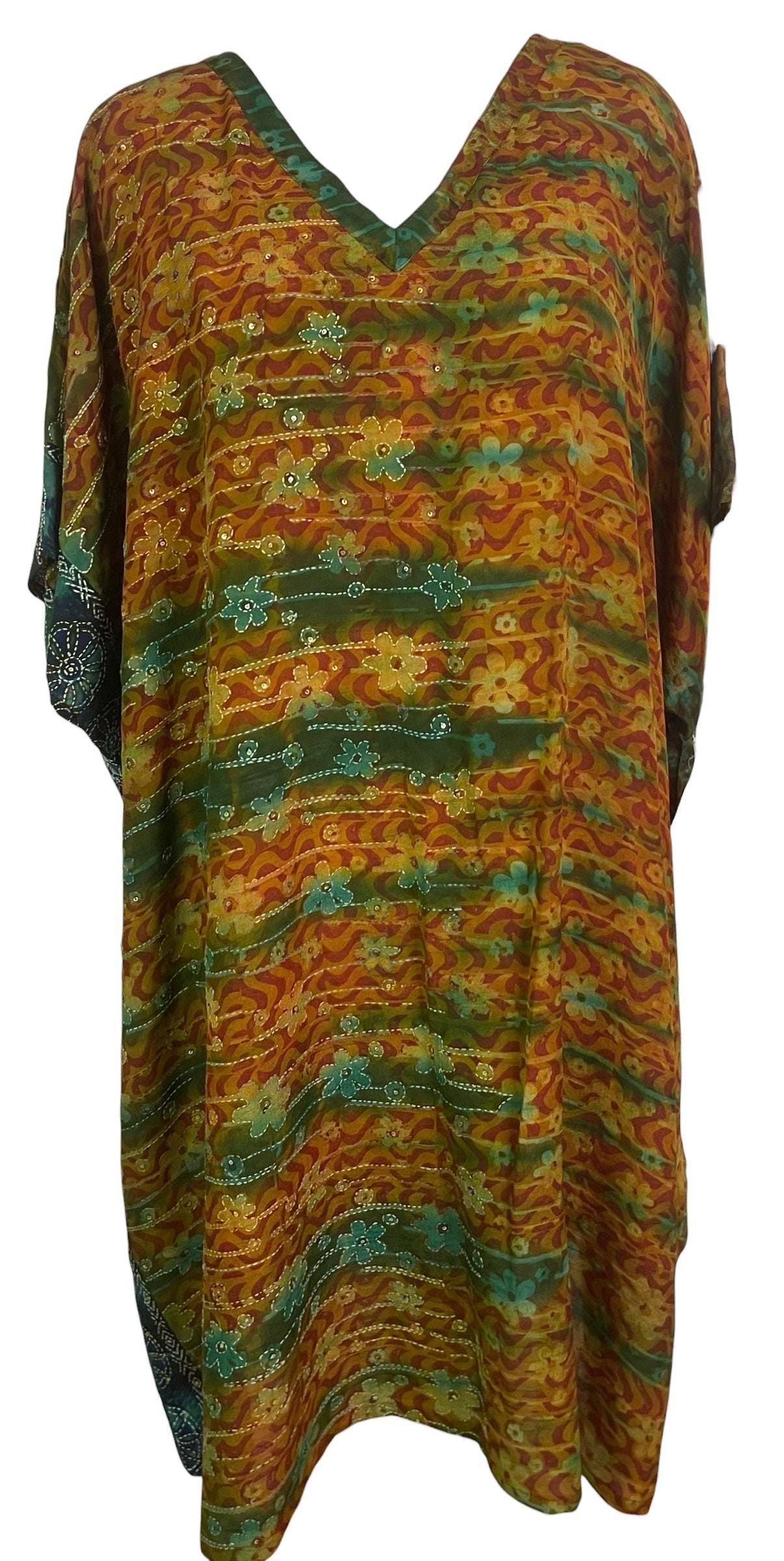 PRC8733 Avatar Pure Silk Midi Length Kaftan