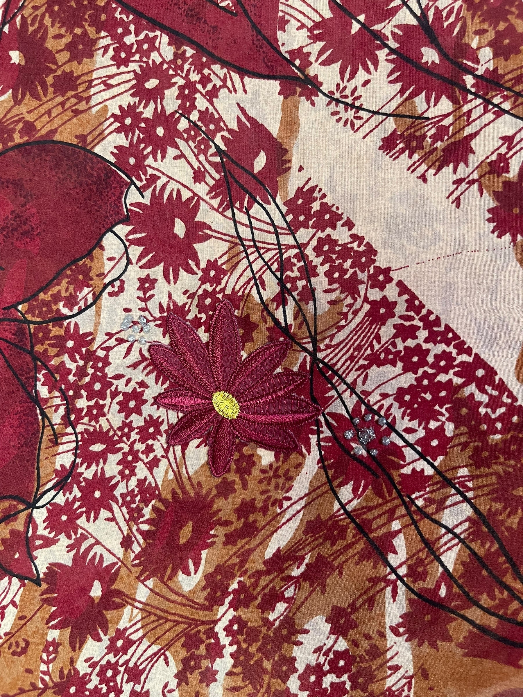 PRC6663 Avatar Pure Silk Kimono-Sleeved Top