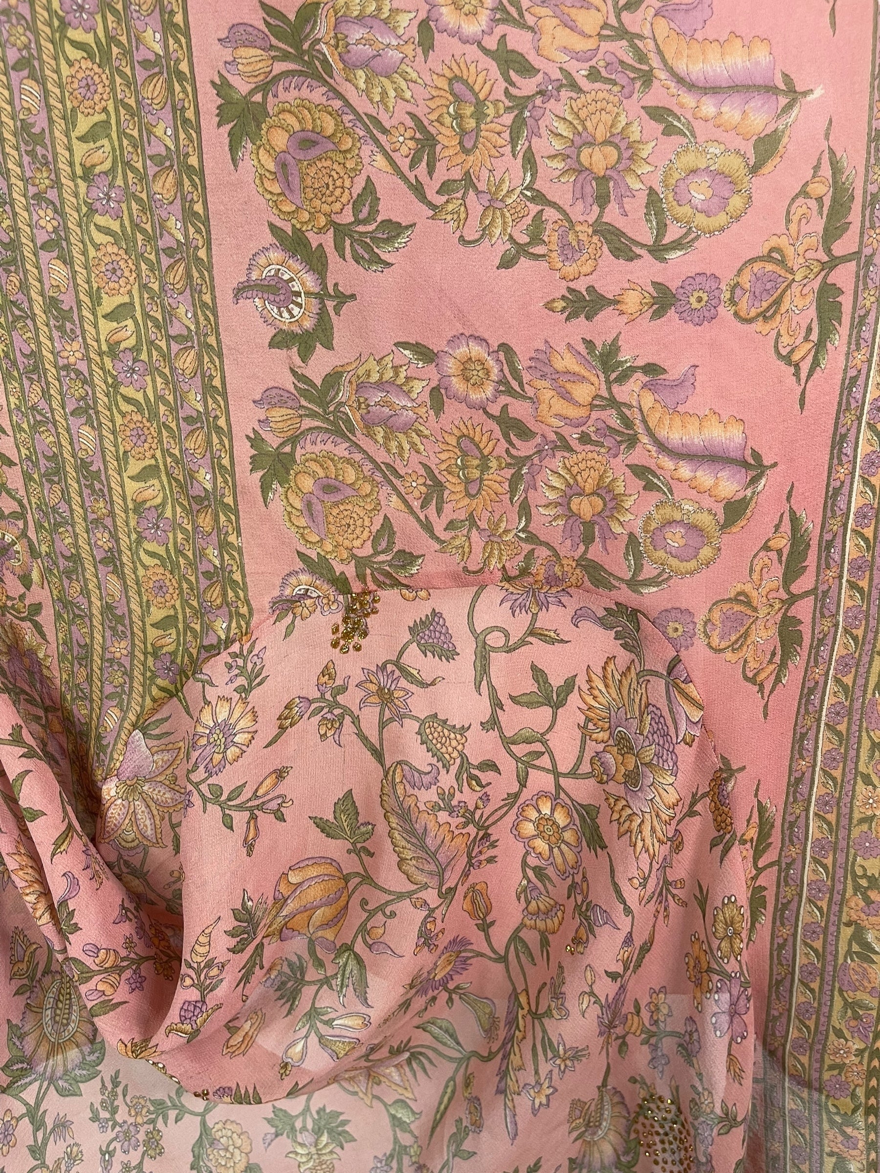 PRG7965 Sheer Wabi Sabi Pure Silk Self Pocket Tunic Dress