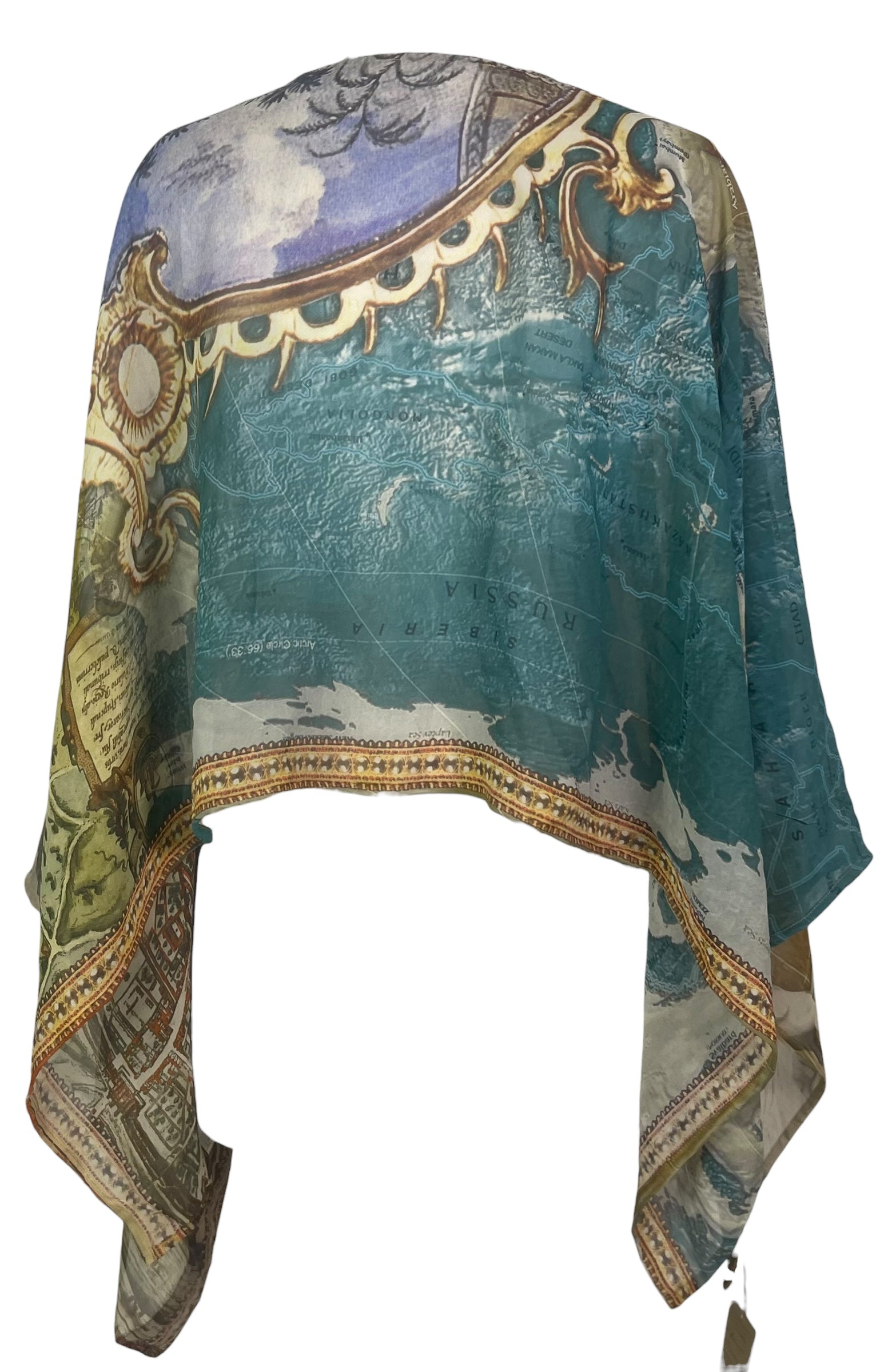 PREVIEW PRG8581B Sheer Pure Silk Wabi Sabi Capelet Poncho by FEBRUARY2026 – Handmade ethical Poncho from sariKNOTsari using upcycled silk. Designed in Canada for travel and slow fashion, loved from Toronto to LA to Sydney.
