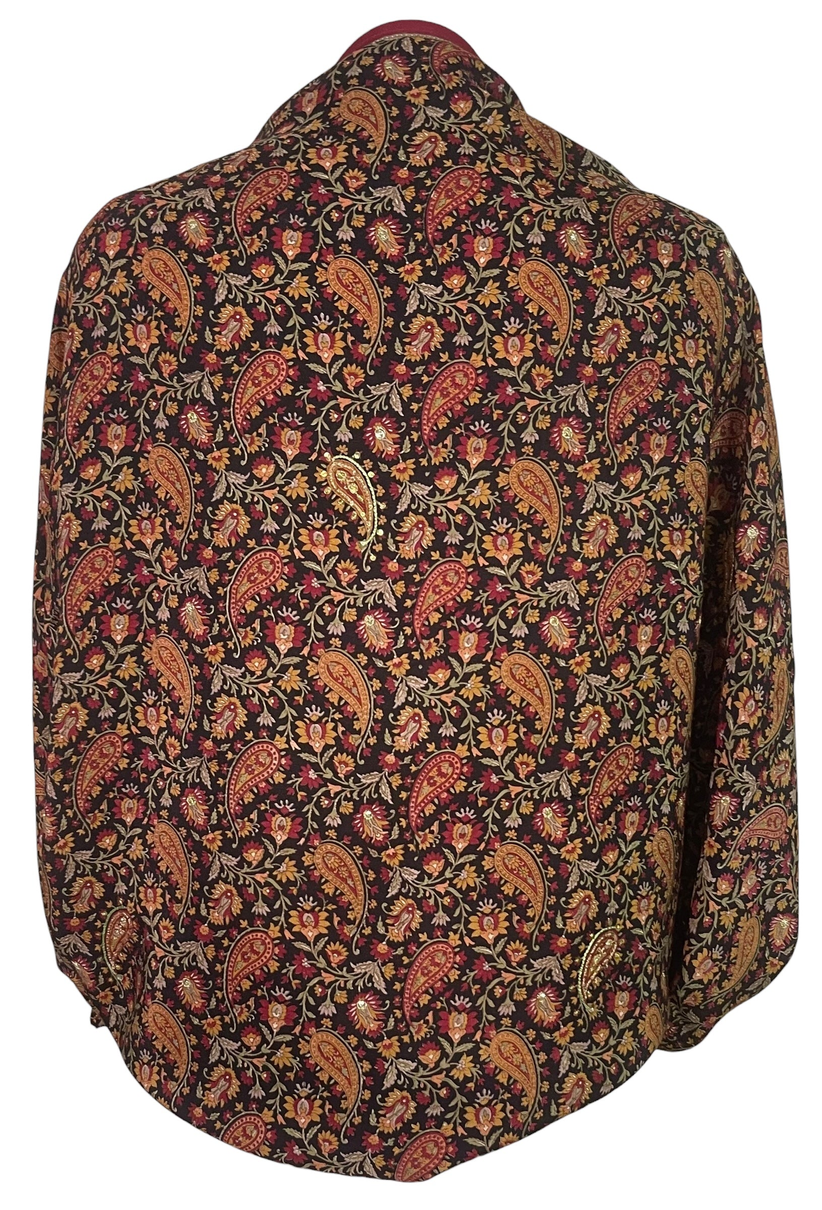 PREVIEW PRC8639 Avatar Pure Silk Bolero by MARCH2026 – Handmade ethical Bolero from sariKNOTsari using upcycled silk. Designed in Canada for travel and slow fashion, loved from Toronto to LA to Sydney.